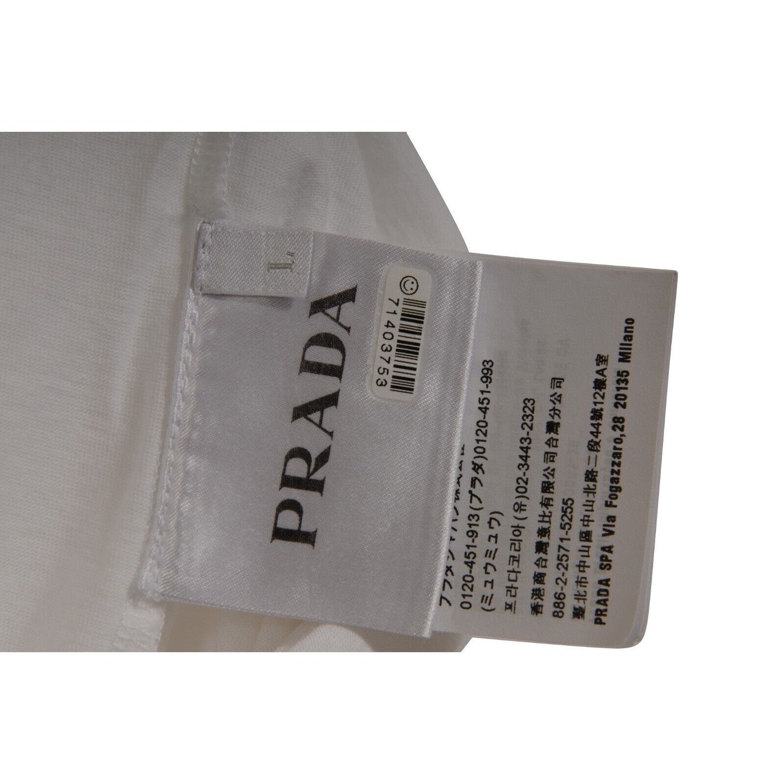 Prada Crewneck T Shirt White Short Sleeve Size US L / EU 52-54 / 3 - 6 Thumbnail