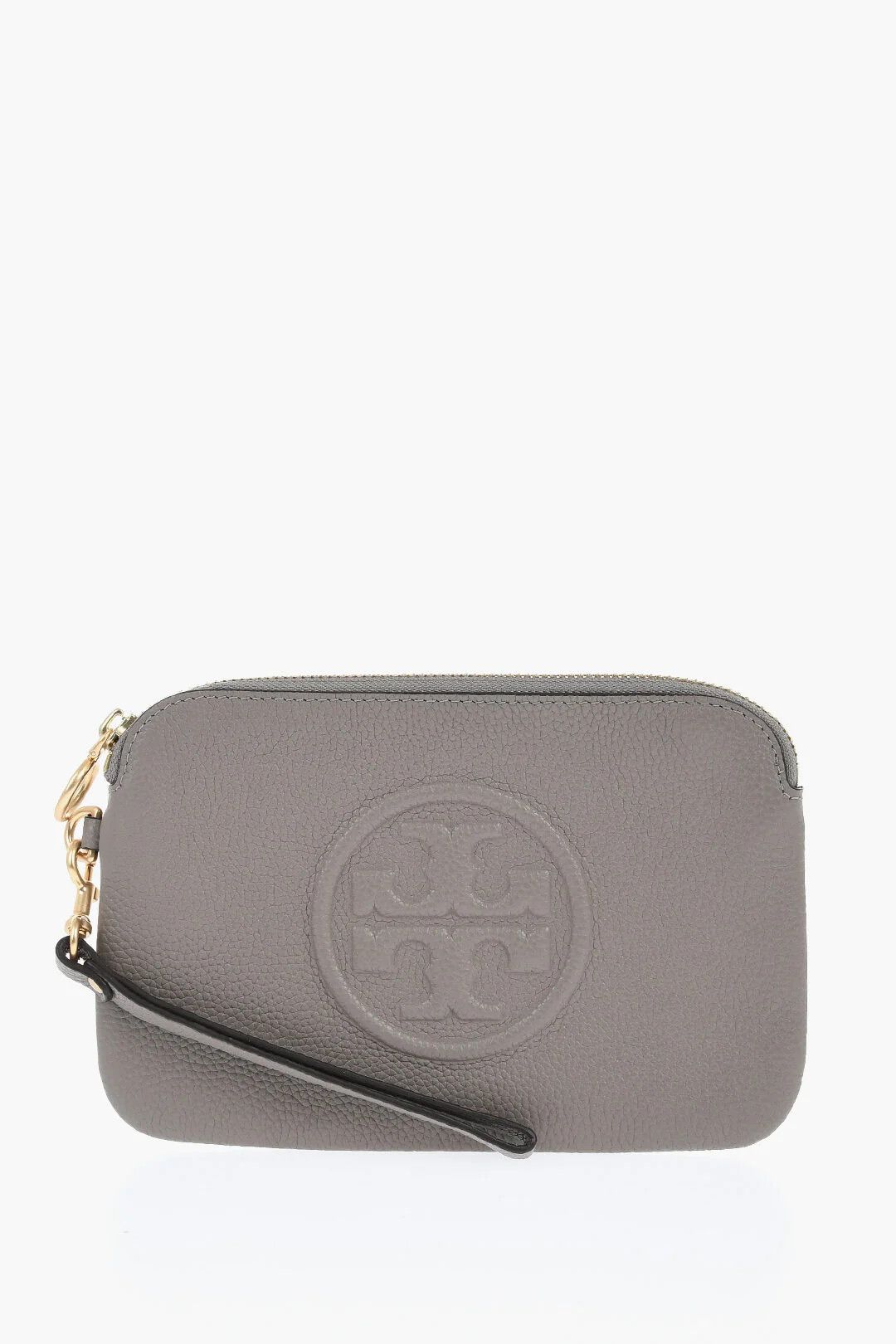 Tory Burch og1mm0426 Size: OS / Hammered Leather Clutch in Grey Size ONE SIZE - 1 Thumbnail