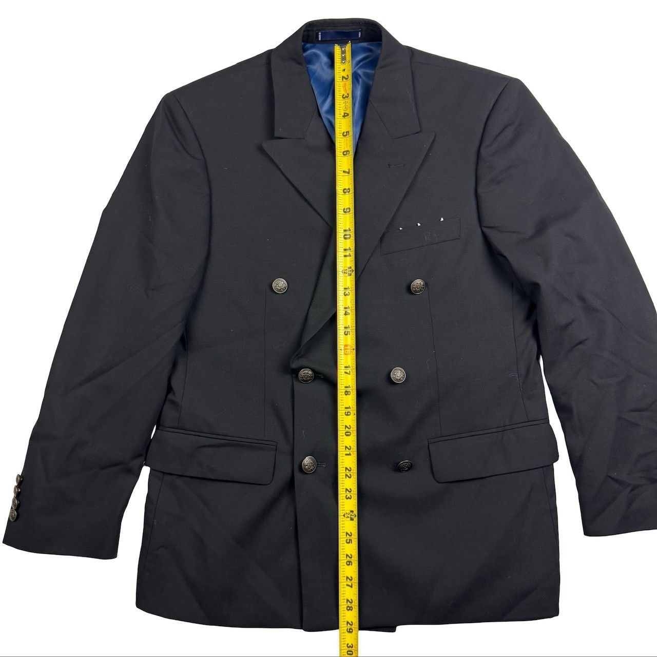 Paul Fredrick Paul Fredrick Men's 100% Wool Double Breasted Metal Button B Size 40S - 7 Thumbnail