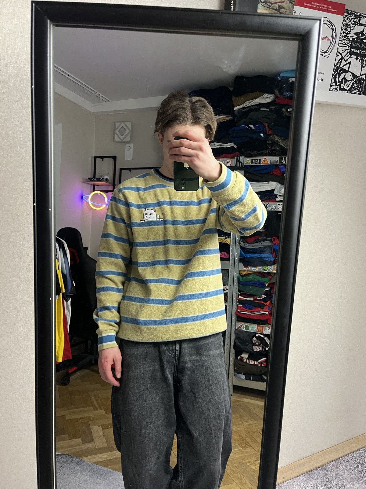 RIPNDIP Ripndip Fleece Sweater Jacket Striped Rip N Dip Rare Y2k Size US L / EU 52-54 / 3 - 2 Thumbnail