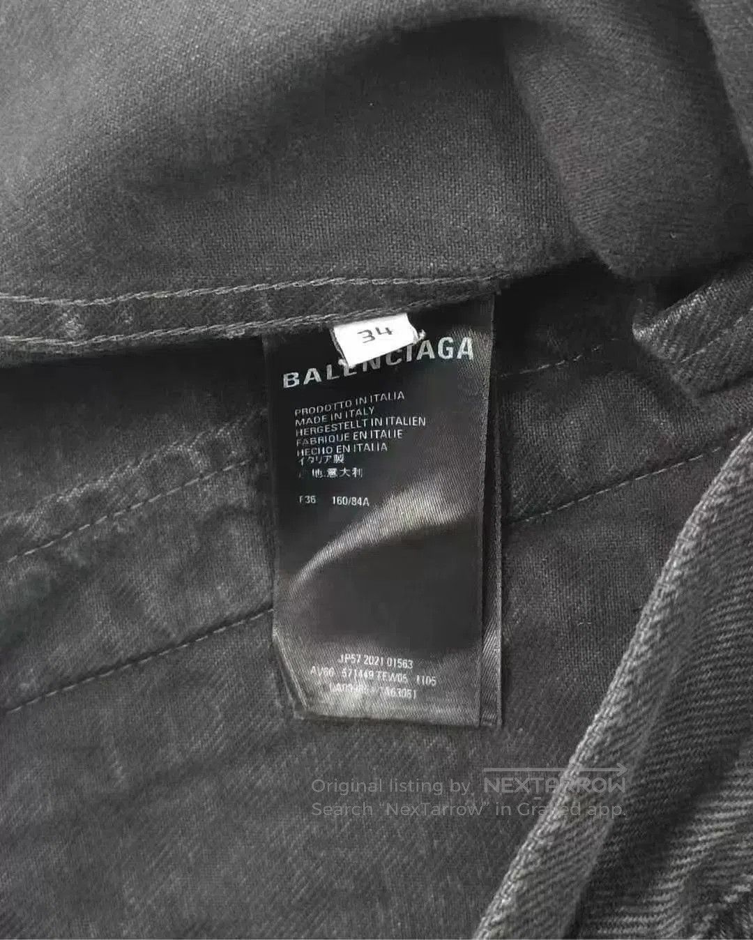 Balenciaga Balenciaga Washed Denim Jacket with Rhinestones. Size US S / EU 44-46 / 1 - 4 Thumbnail