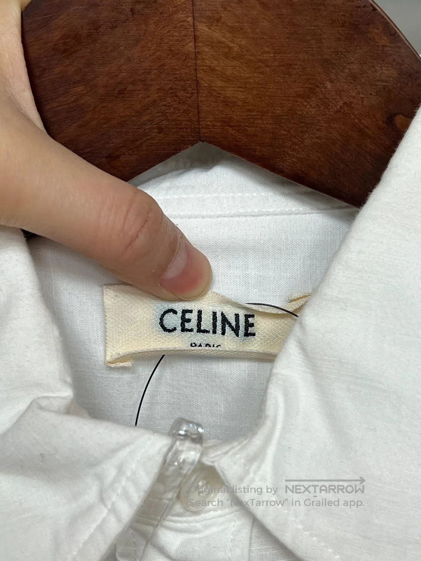 Celine Celine White Triomphe Shirt Size 36. Size S / US 4 / IT 40 - 6 Thumbnail