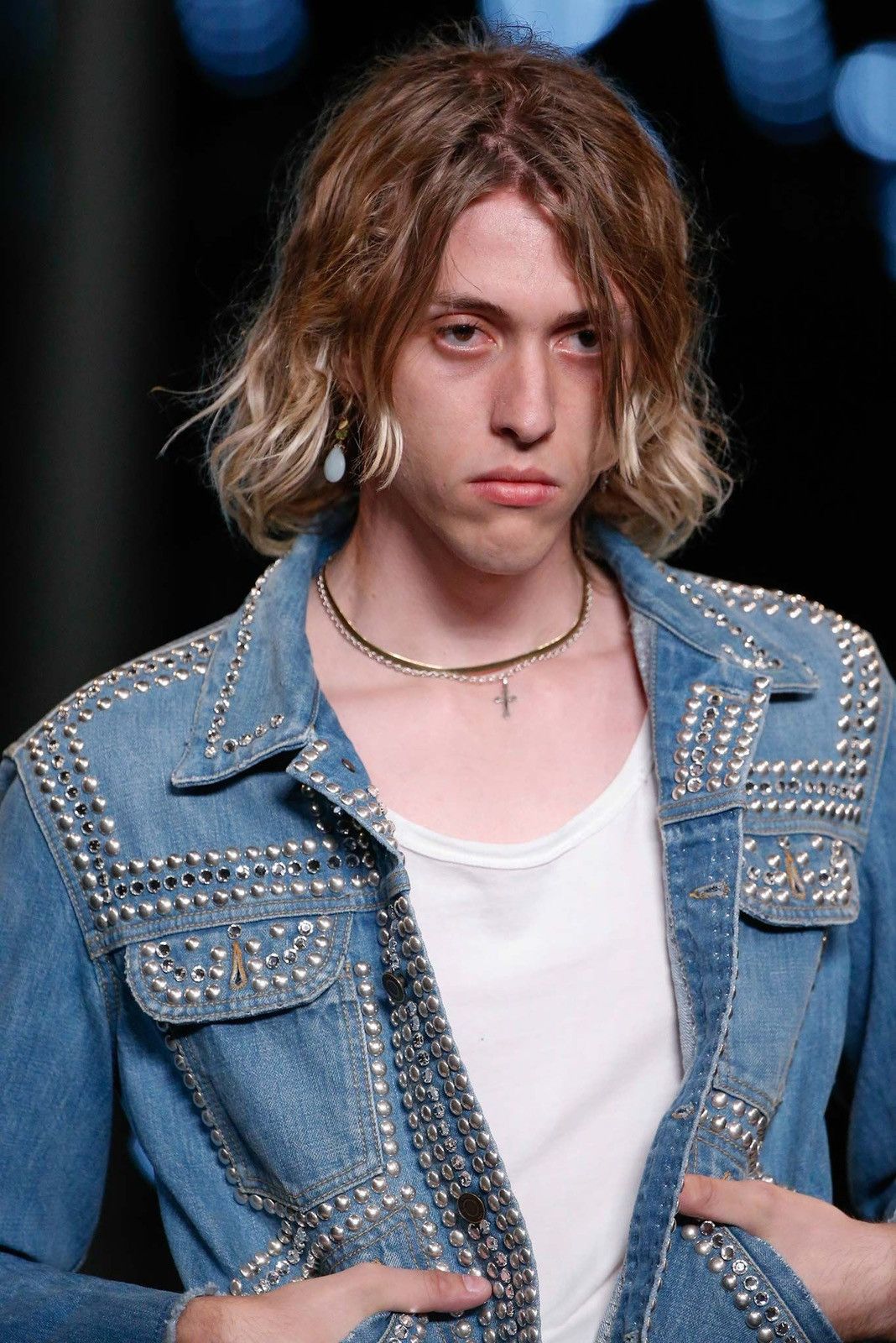 Saint Laurent Paris SS16 Studded Denim Jacket Surf Sound Size US XS / EU 42 / 0 - 3 Thumbnail