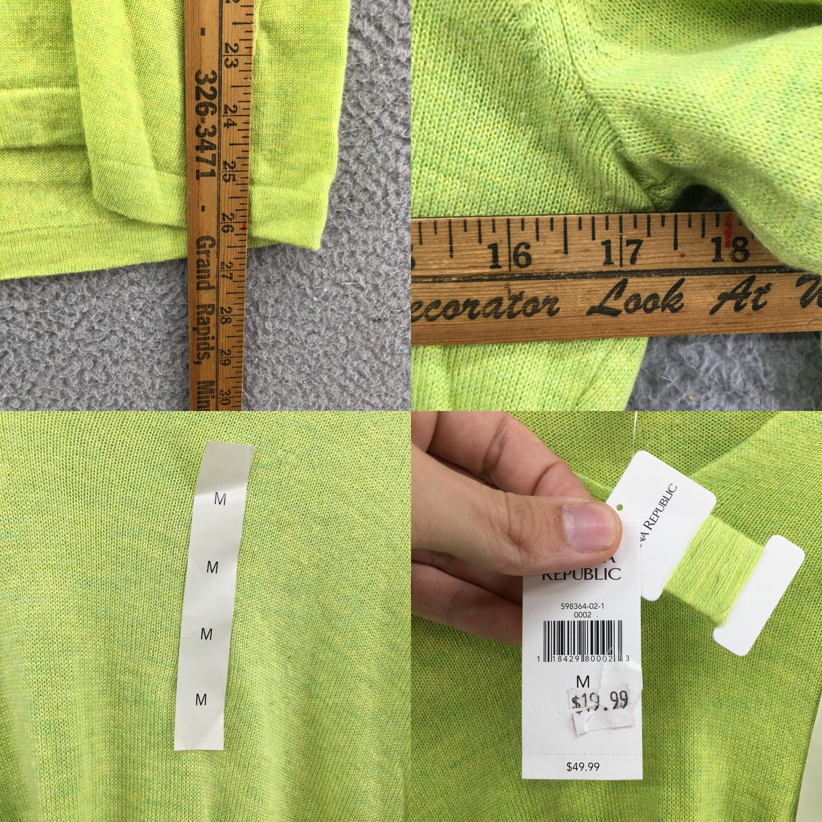 Banana Republic Banana Republic Sweatshirt Womens Medium Green Cashmere V-Neck Long Sleeve Pullover Knit Classic Casual Size M / US 6-8 / IT 42-44 - 10 Thumbnail