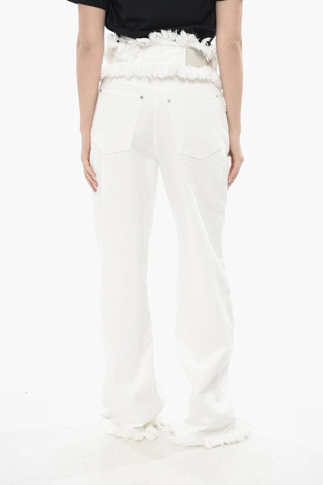 Salvatore Ferragamo og1mm0426 Cotton Straight-Fit Jeans in White Size 27" / US 4 / IT 40 - 2 Thumbnail