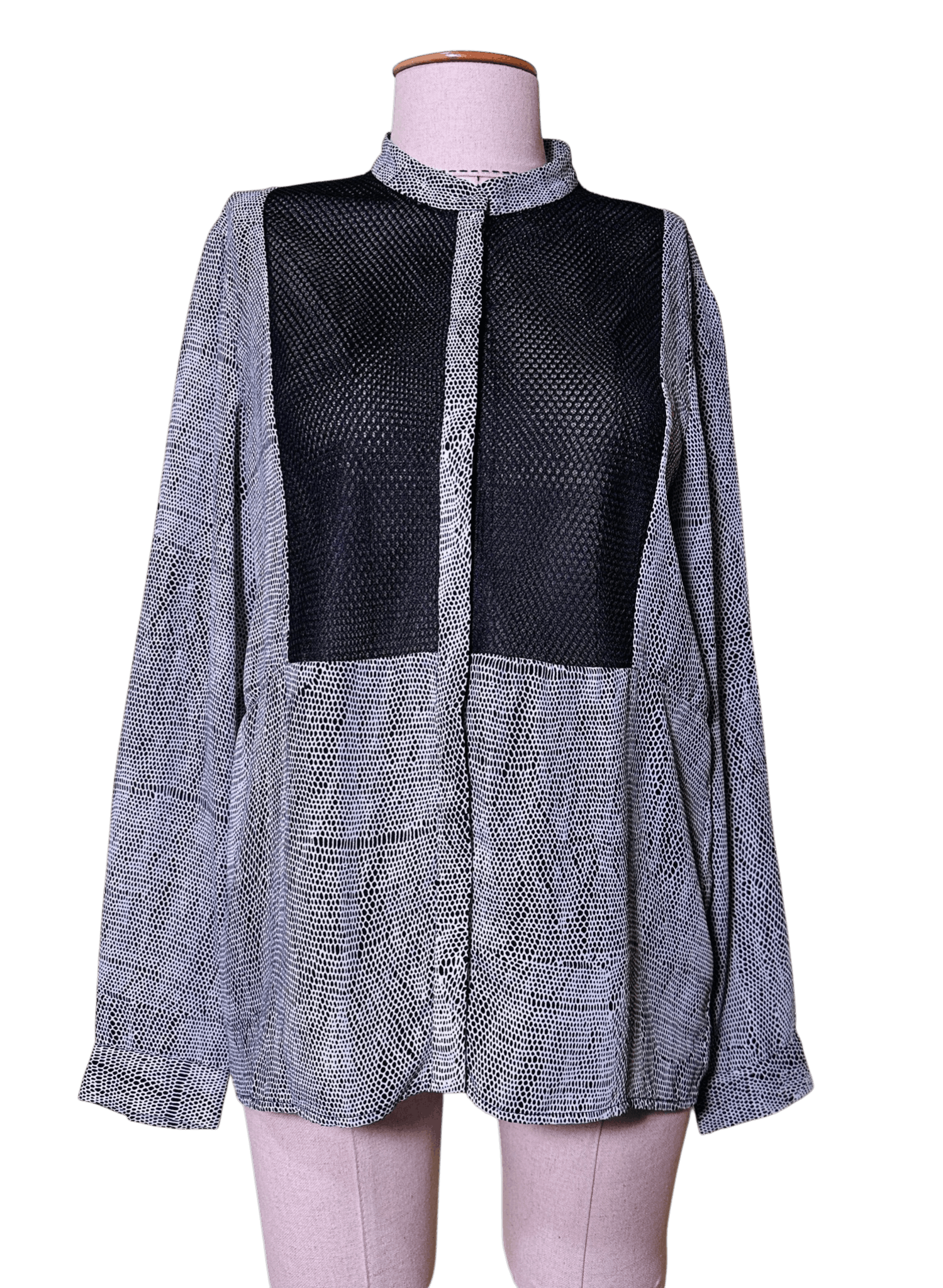 The Kooples Top Shirt Mesh Bleck/White Size L / US 10 / IT 46 - 1 Thumbnail