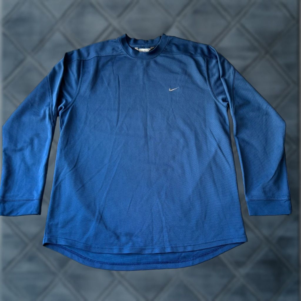 Nike Nike Shirt Mens Large Blue Athletic Top Pullover Swoosh Long Sleeve Train Size US L / EU 52-54 / 3 - 1 Thumbnail