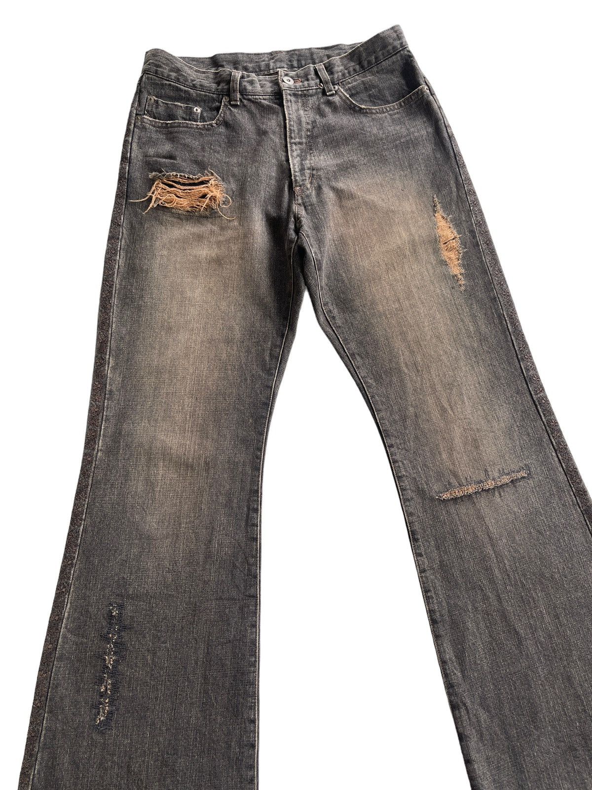 Japanese Brand Distressed Flare Mudd LGB Denim Size US 30 / EU 46 - 6 Thumbnail