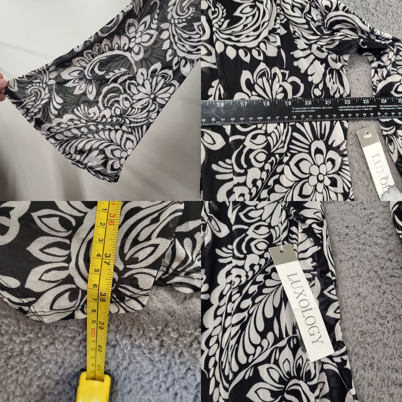 Vintage Luxology Dress Womens XL Black & White Sheath Evening w/Detachable Necklace Size XL / US 12-14 / IT 48-50 - 8 Thumbnail