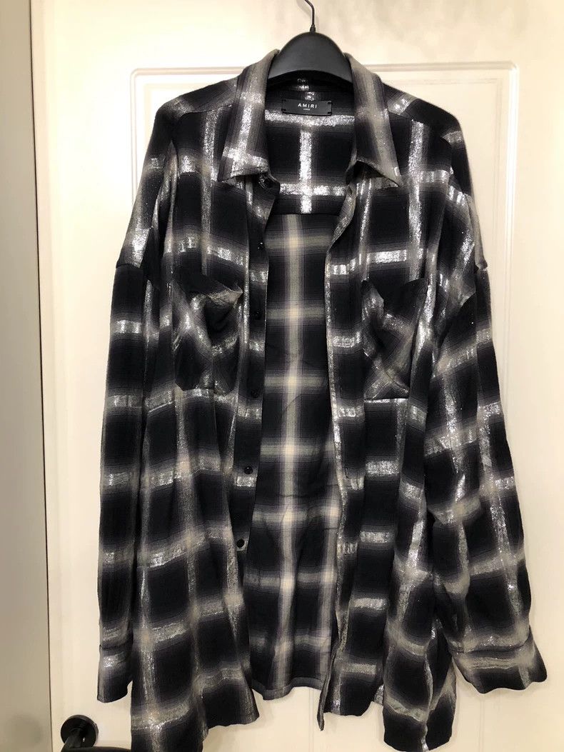 Amiri Amiri glitter black and white checkered shirt Size US L / EU 52-54 / 3 - 1 Thumbnail