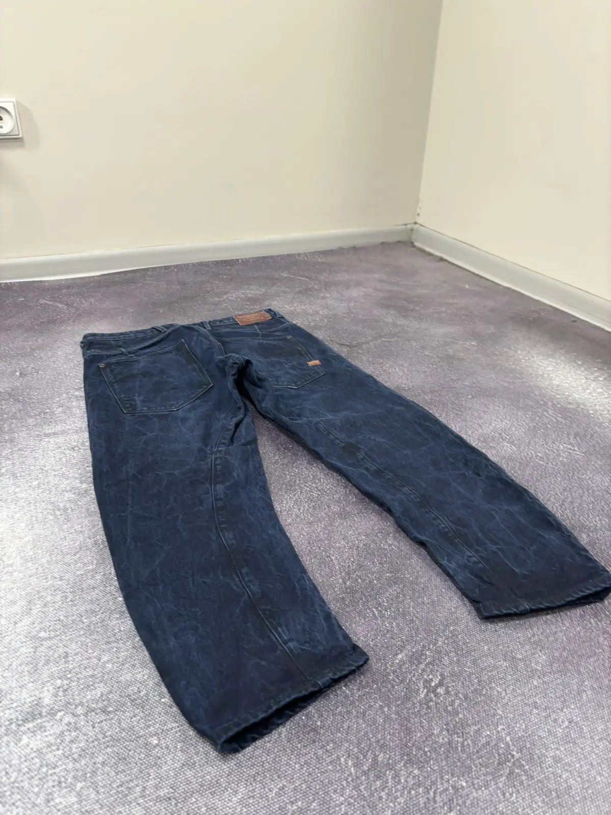 G-Star × Japanese Brand × Vintage Vintage G-Star Raw Y2K Navy Japanese Cropped Tapered Jeans Size US 27 - 3 Thumbnail