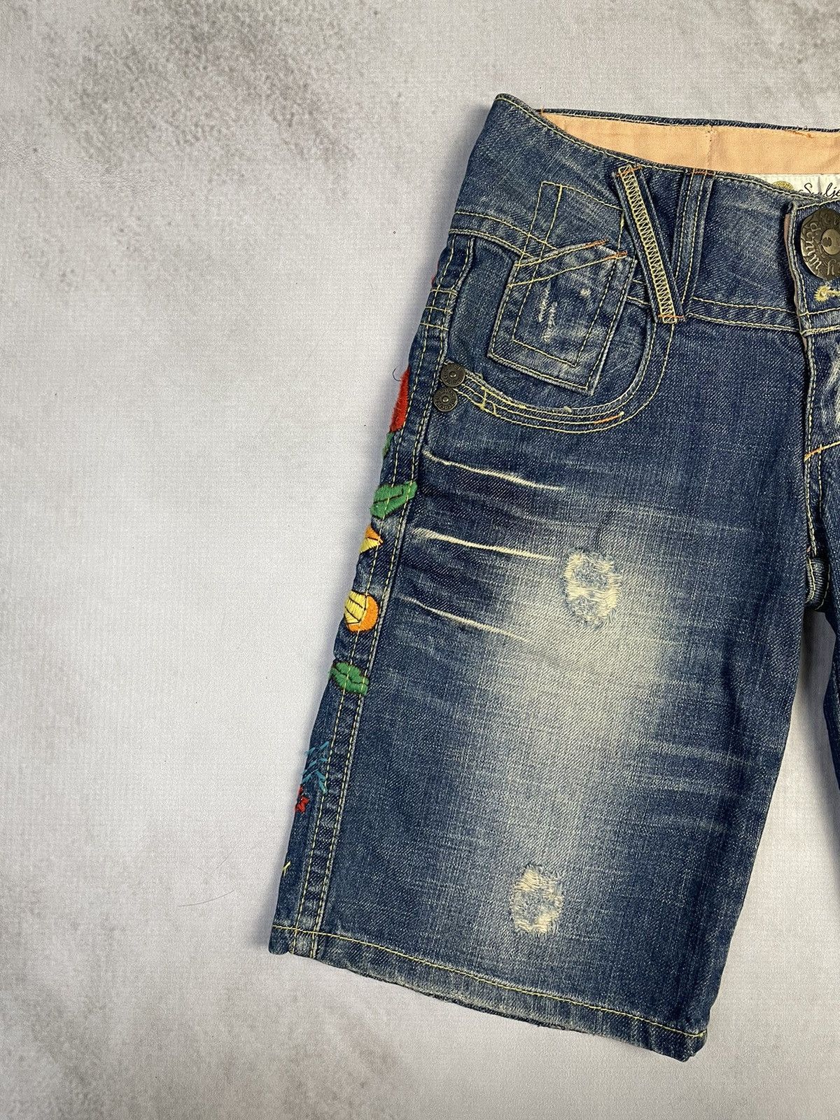 Hysteric Glamour Y2k Treachery Souljeans Hand Embroidery Denim Shorts Jorts Size 25" / US 0 / IT 36 - 8 Thumbnail