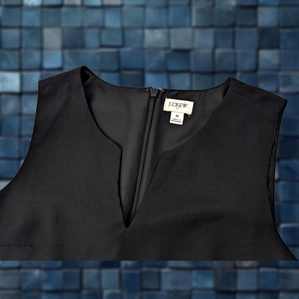 J.Crew J.Crew Black Sleeveless V-Neck Midi Dress Women 6 Black Minimalist Style Pencil Dress Modern Workwear Size M / US 6-8 / IT 42-44 - 1 Thumbnail