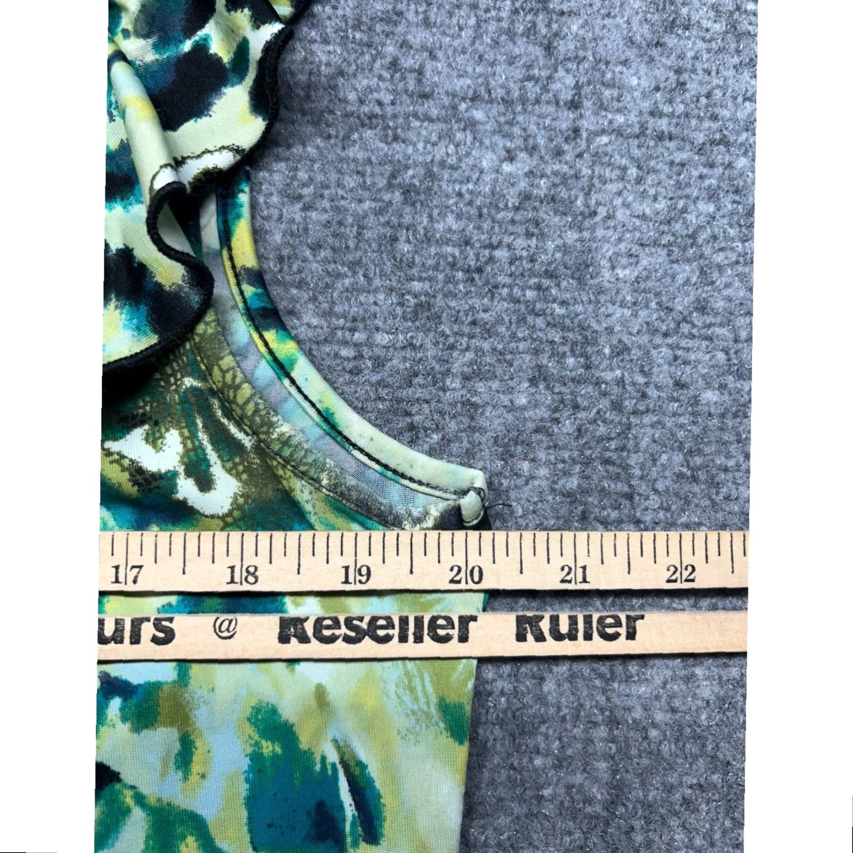 Vintage New Directions Blouse Womens L Sleeveless Ruffle Floral Print Stretch Top Size L / US 10 / IT 46 - 7 Thumbnail