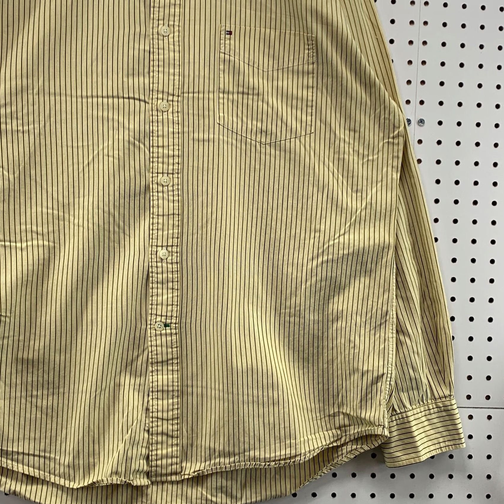 Tommy Hilfiger VINTAGE Tommy Hilfiger Button-Down Shirt Mens XL Yellow Striped Casual Pocket LOGO Size US XL / EU 56 / 4 - 5 Thumbnail