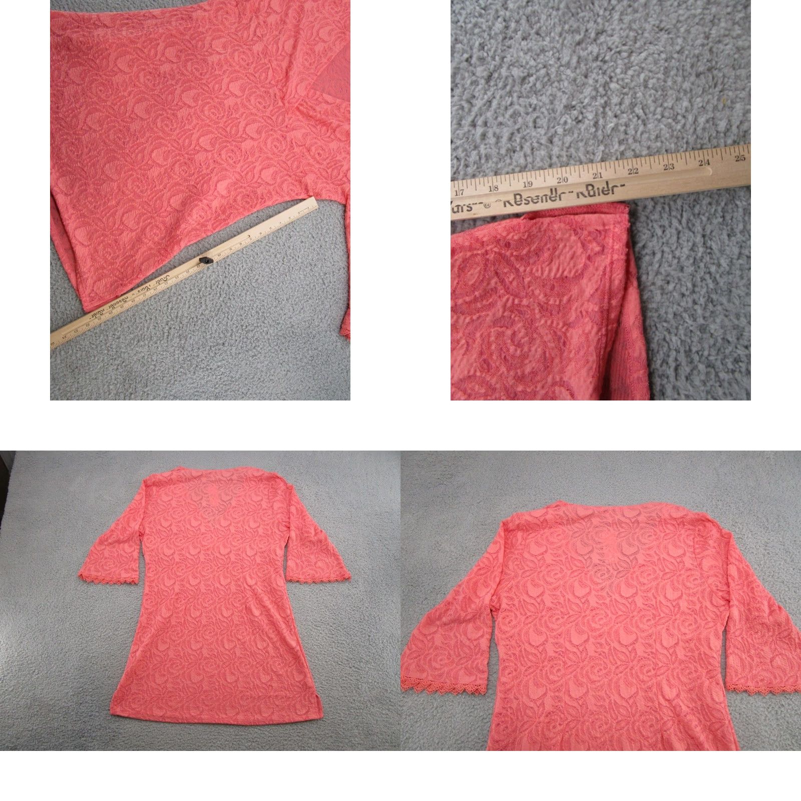 Pinko VINTAGE Simply Noelle Watermelon Pink Tunic Dress Lace 3/4 Sleeve Size 2XL NEW Size XXL / US 16-18 / IT 52-54 - 8 Thumbnail