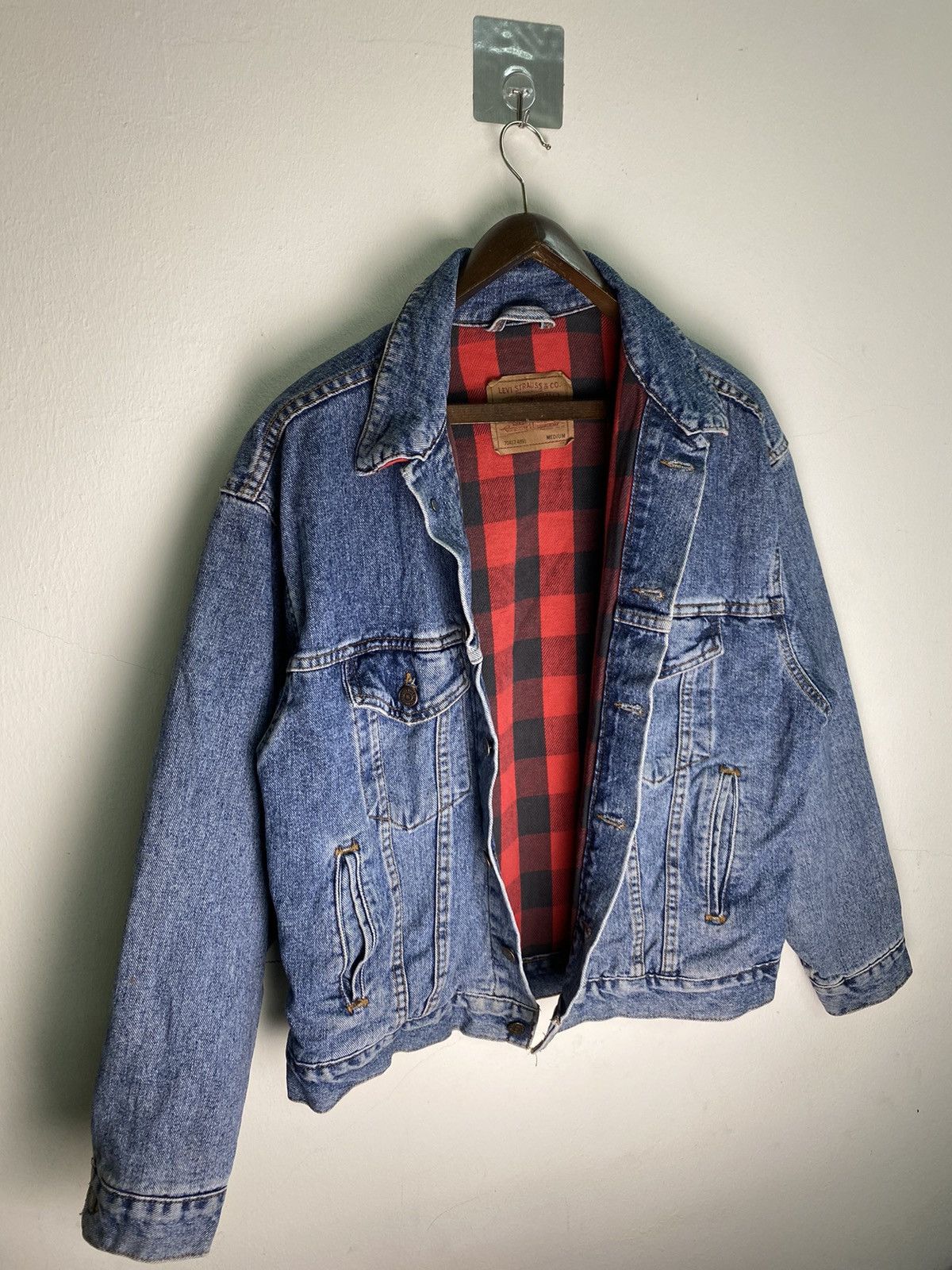 Levi's Vintage Clothing Vintage 90s Levi's Denim Buffalo Check Jacket Size US M / EU 48-50 / 2 - 3 Thumbnail