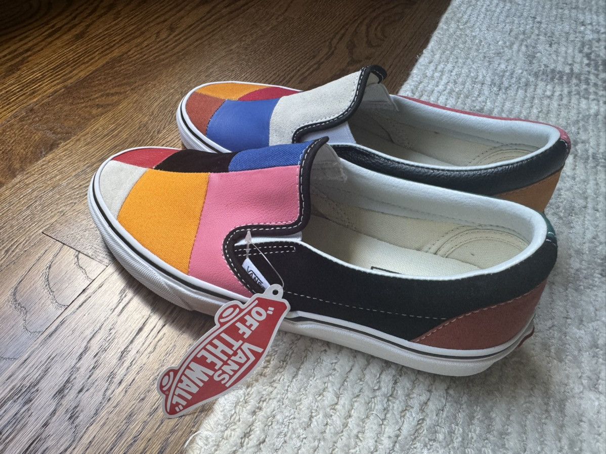 Vans 5 Vans Patchwork Slip On Mulitcolor Canvas Leather Rainbow Size US 5 / EU 37 - 3 Thumbnail