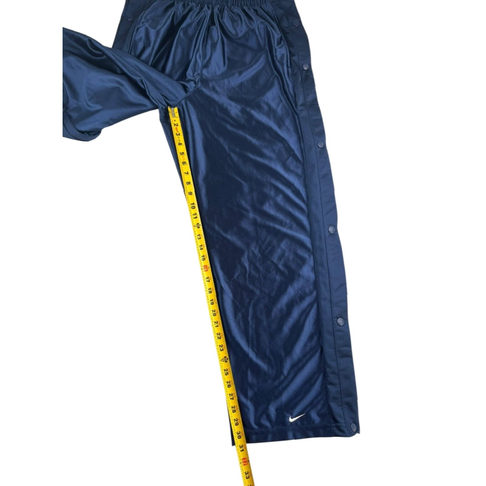 Nike VINTAGE Nike Men’s Track Pants - Pants - XL - Blue - Tear Away - Snap - Basketball Warmup - 100% Polyester - Wide-Leg - Embroidered Logo - Casual Mens Size US 36 / EU 52 - 7 Thumbnail