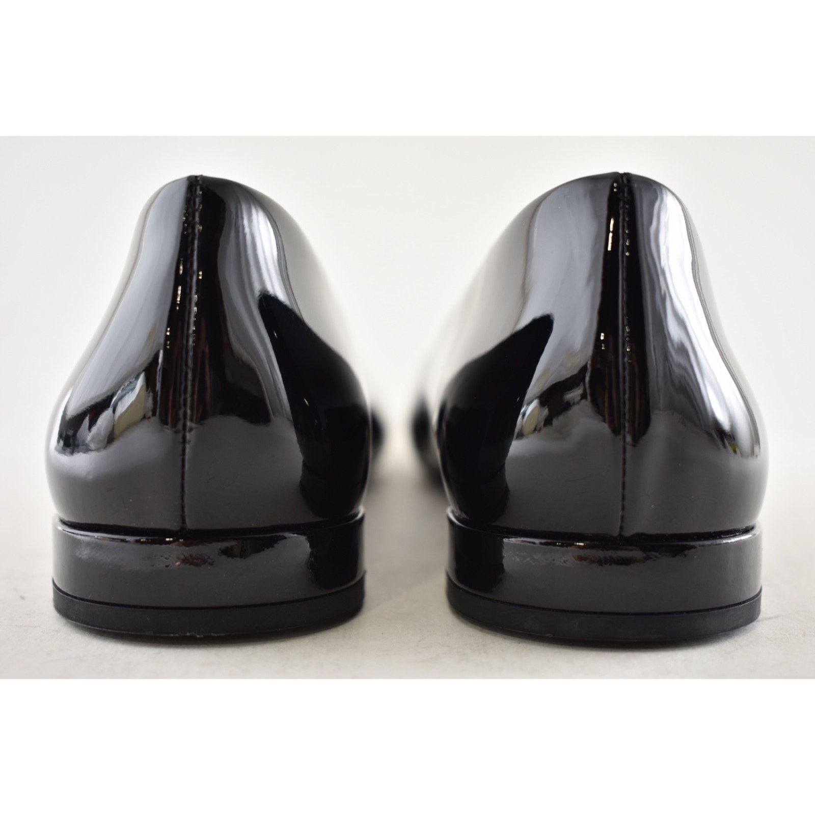 Prada Prada Black Patent Silver Triangle Logo Ballet Flat 39 Size US 9 / IT 39 - 17 Thumbnail