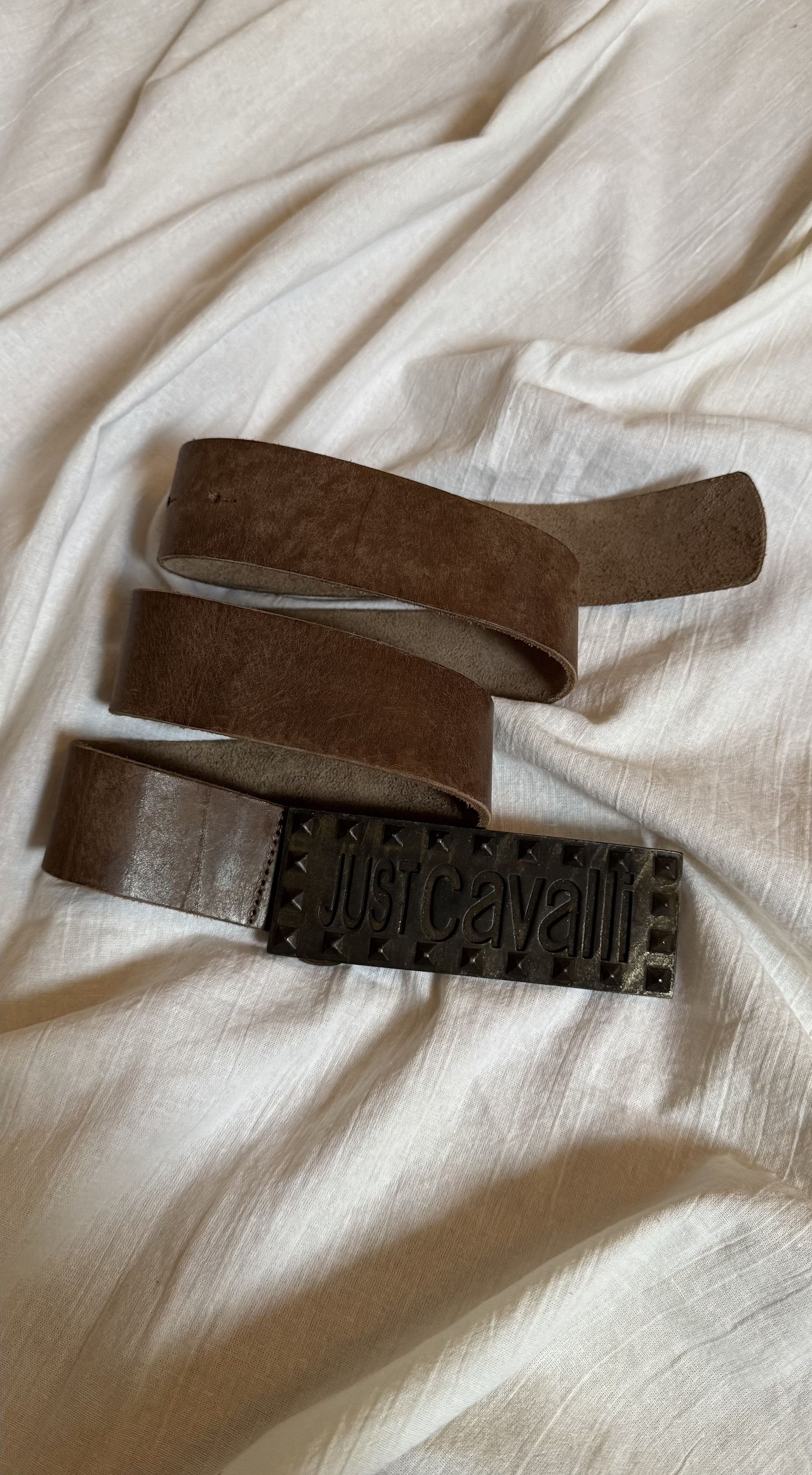 Just Cavalli Just Cavalli Vintage Smooth Leather Studded Belt Size ONE SIZE - 1 Thumbnail