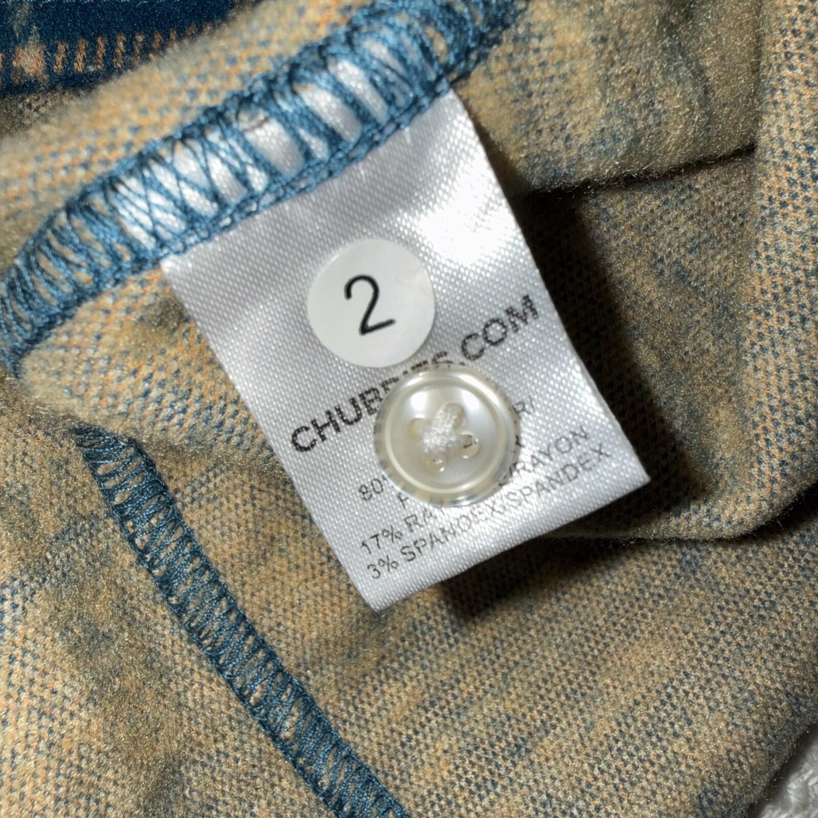 Chubbies Chubbies Mens Fleece Flannel Overshirt Plaid Blue Turquoise Size US L / EU 52-54 / 3 - 9 Thumbnail