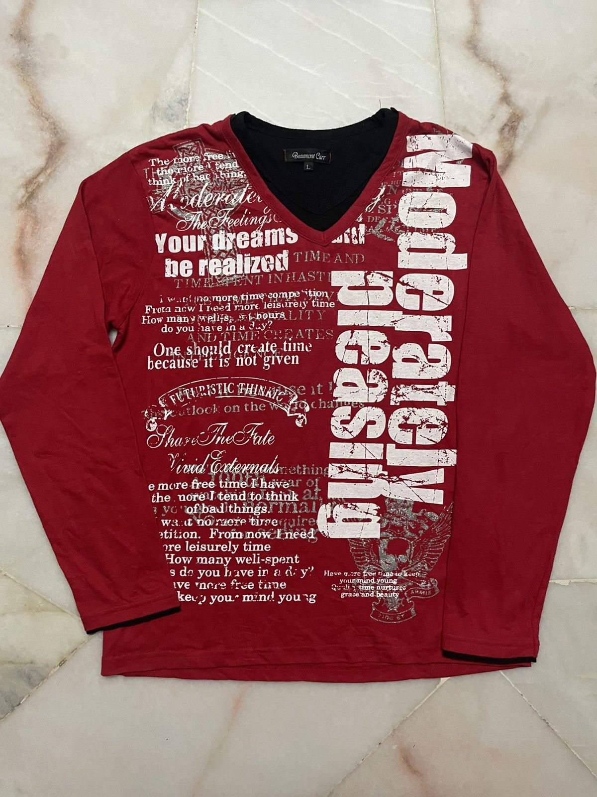 Seditionaries Vintage Beaumont Carr Poem Gothic Punk Double Layer Tshirt Size US L / EU 52-54 / 3 - 1 Thumbnail