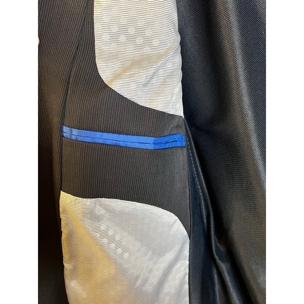 Zara Zara Navy Blazer with Striped Pattern EU 38/US 40 Size 38R - 2 Thumbnail