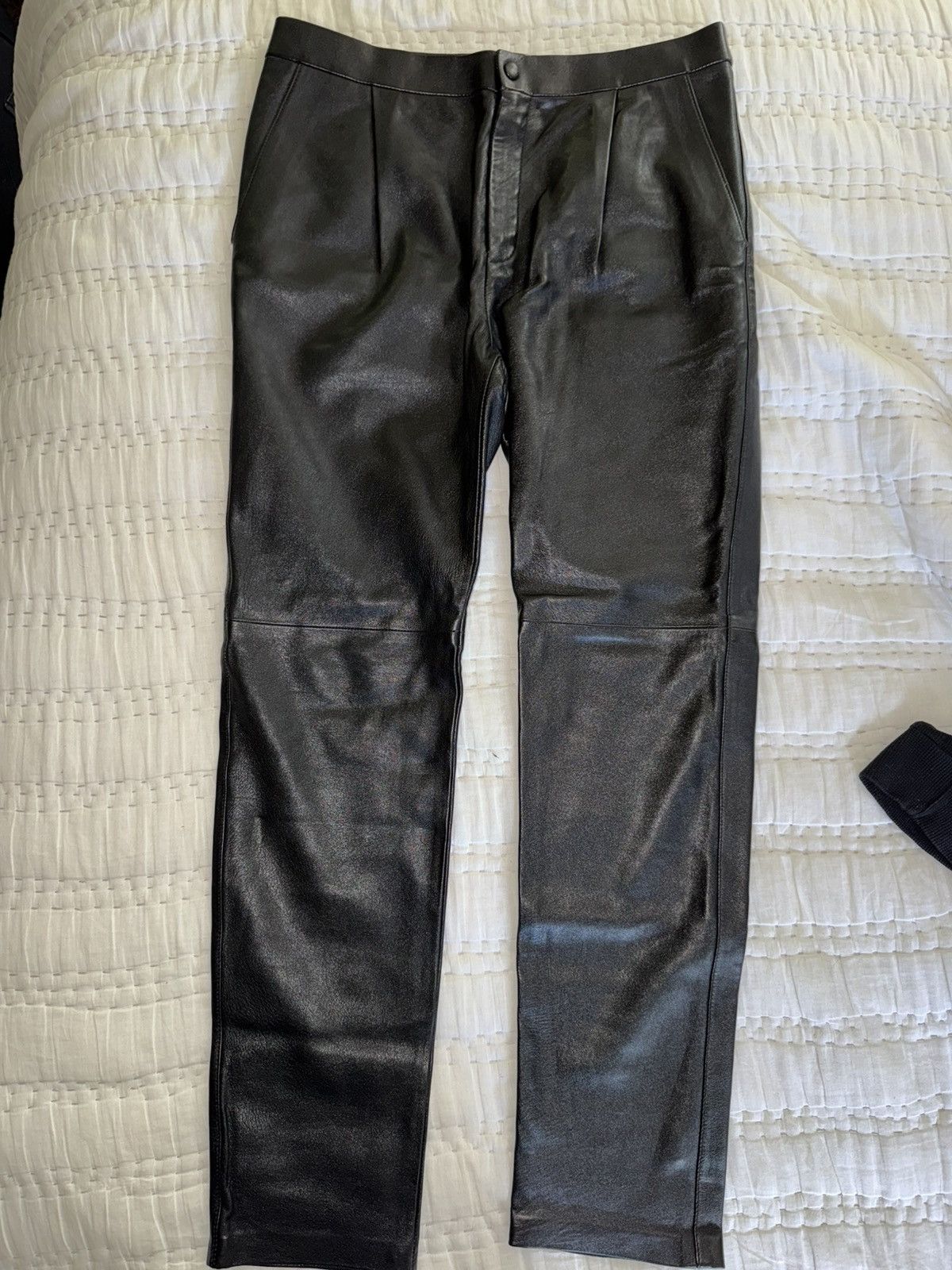 Saint Laurent Paris Saint Laurent Leather Pants Size US 34 / EU 50 - 1 Thumbnail