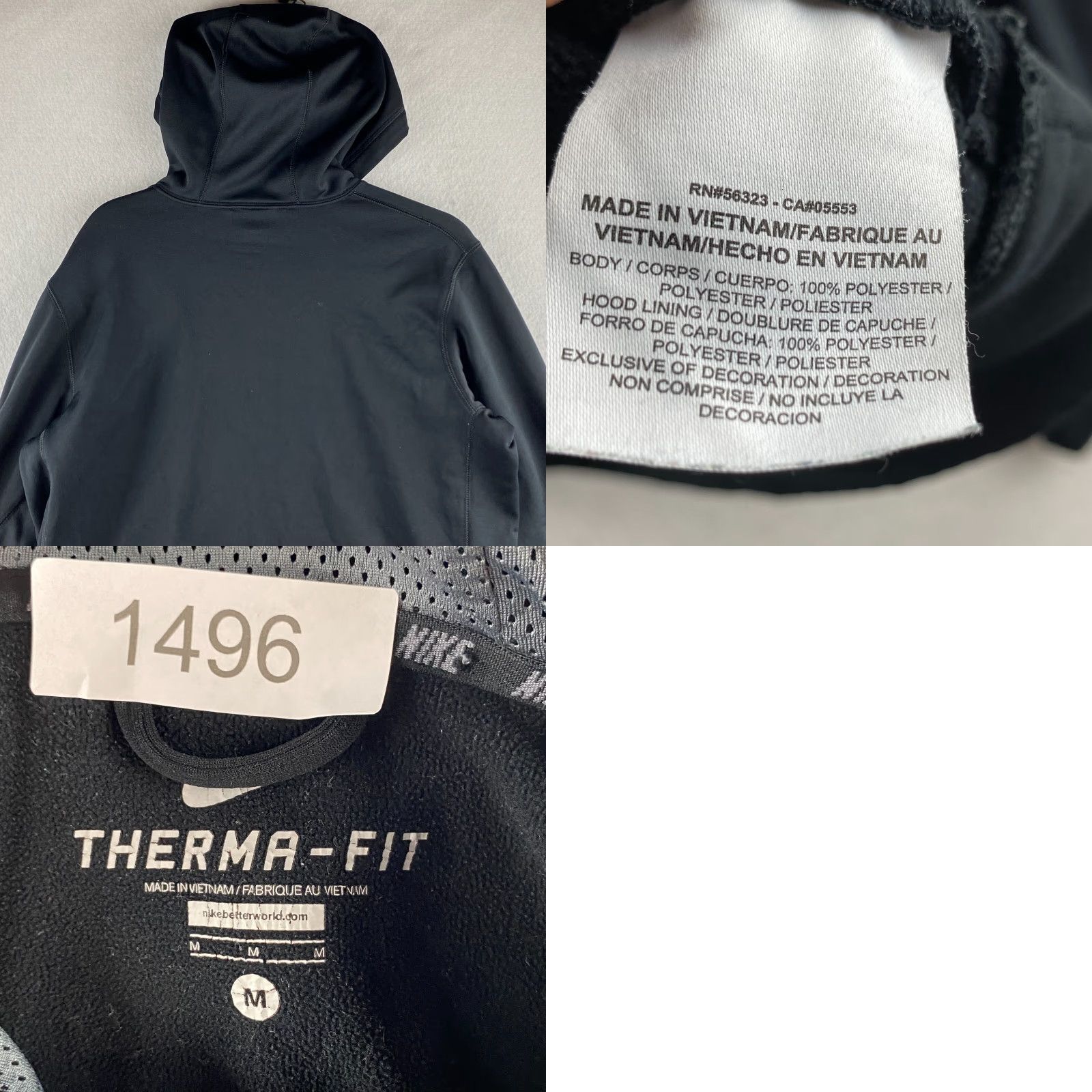 Nike Nike Hoodie Mens M Black Pullover Therma Fit Logo Fleece Hooded Size US M / EU 48-50 / 2 - 8 Thumbnail