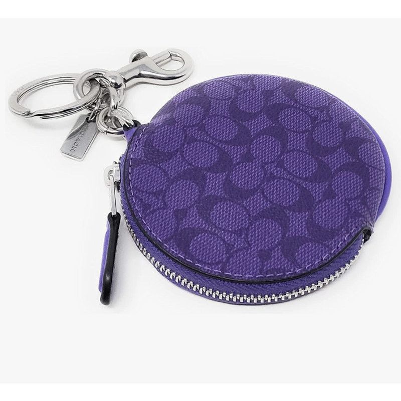 Coach Coach Circular Coin Pouch Bag Charm In Signature Canvas New Size ONE SIZE - 2 Thumbnail