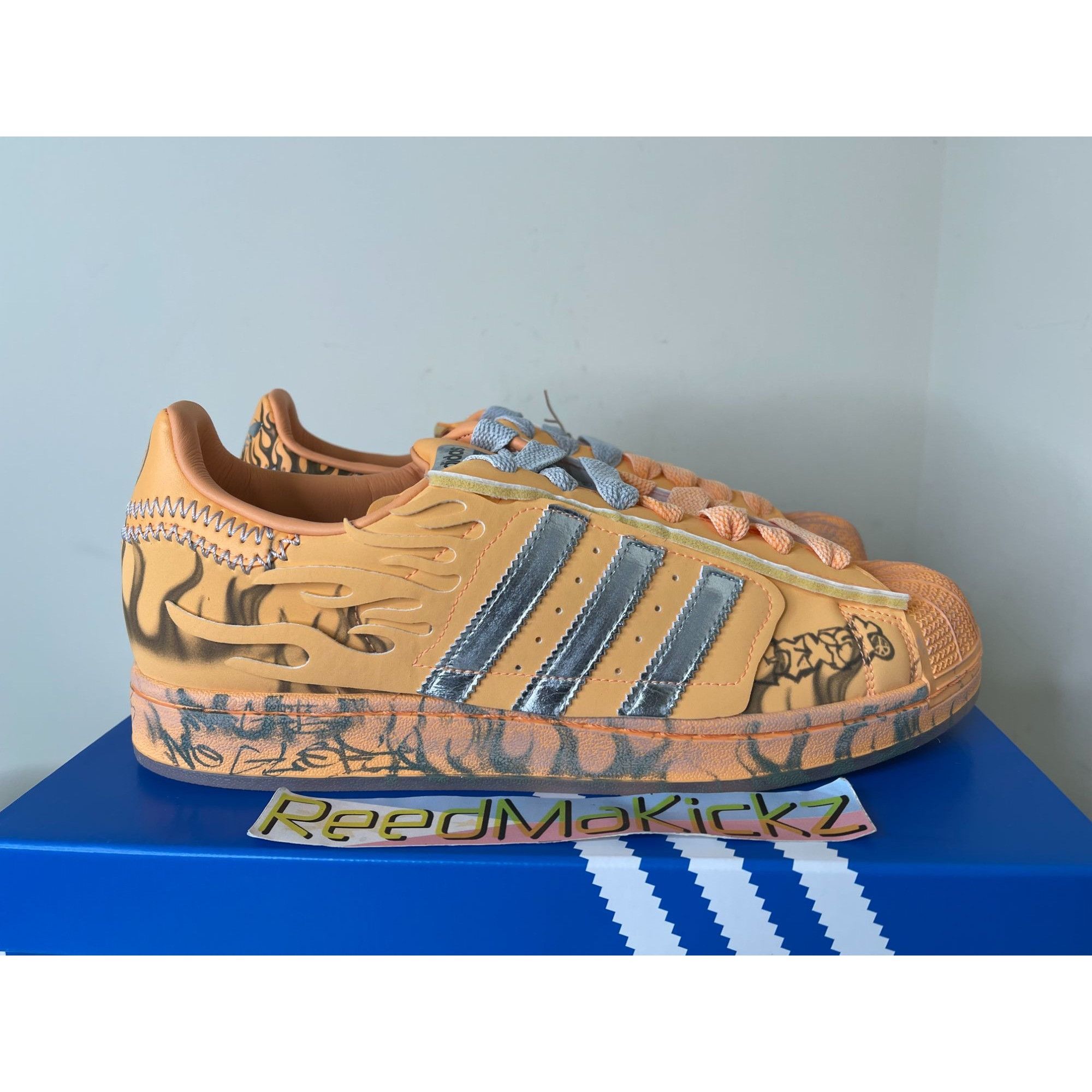 Adidas Adidas Superstar x Hellstar Hazy Orange Mens 9us Size US 9 / EU 42 - 2 Thumbnail