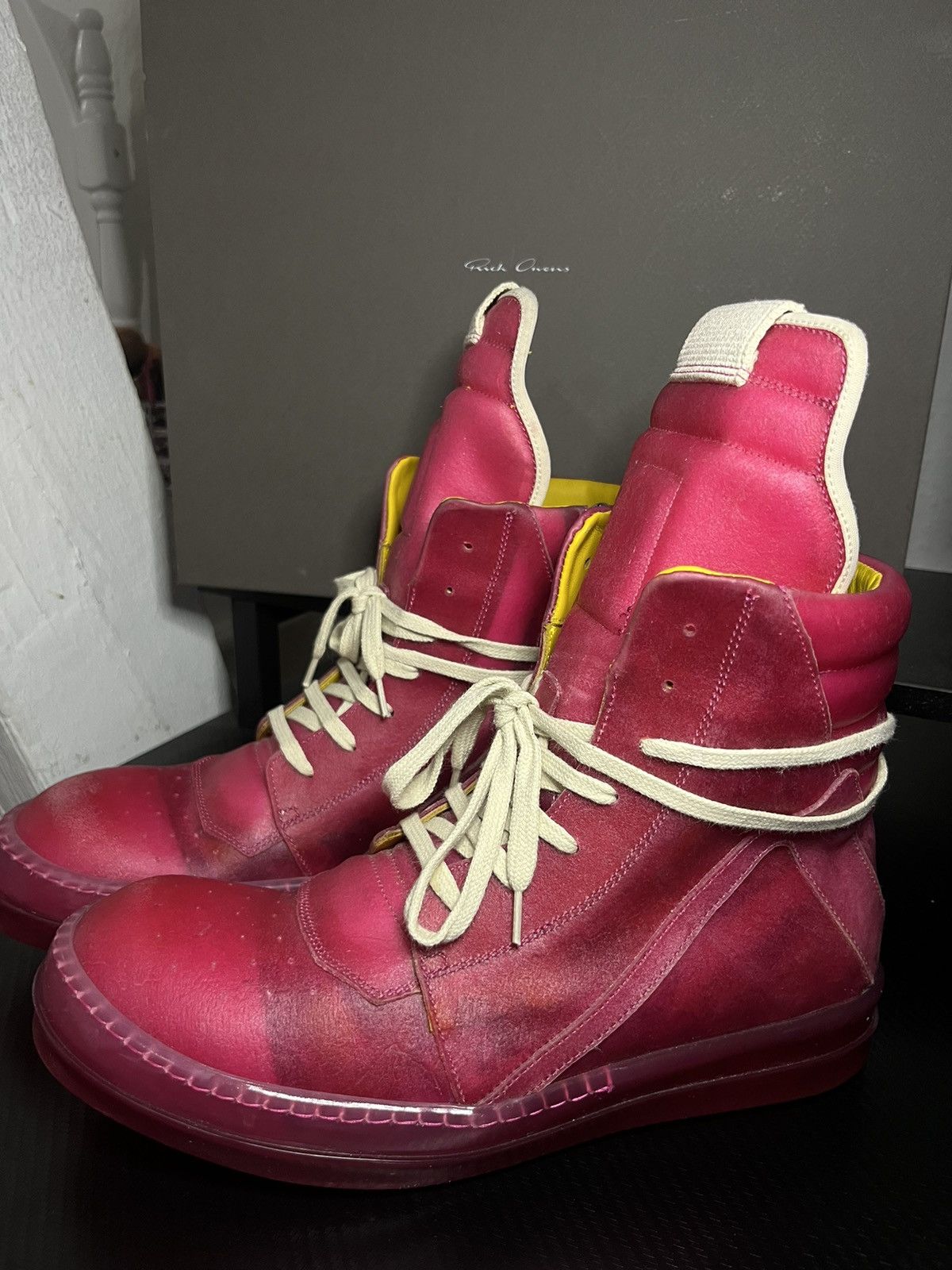 Rick Owens Rick Owens Geobasket Sneaker High Hot Pink Clear Size US 11 / IT 41 - 3 Thumbnail