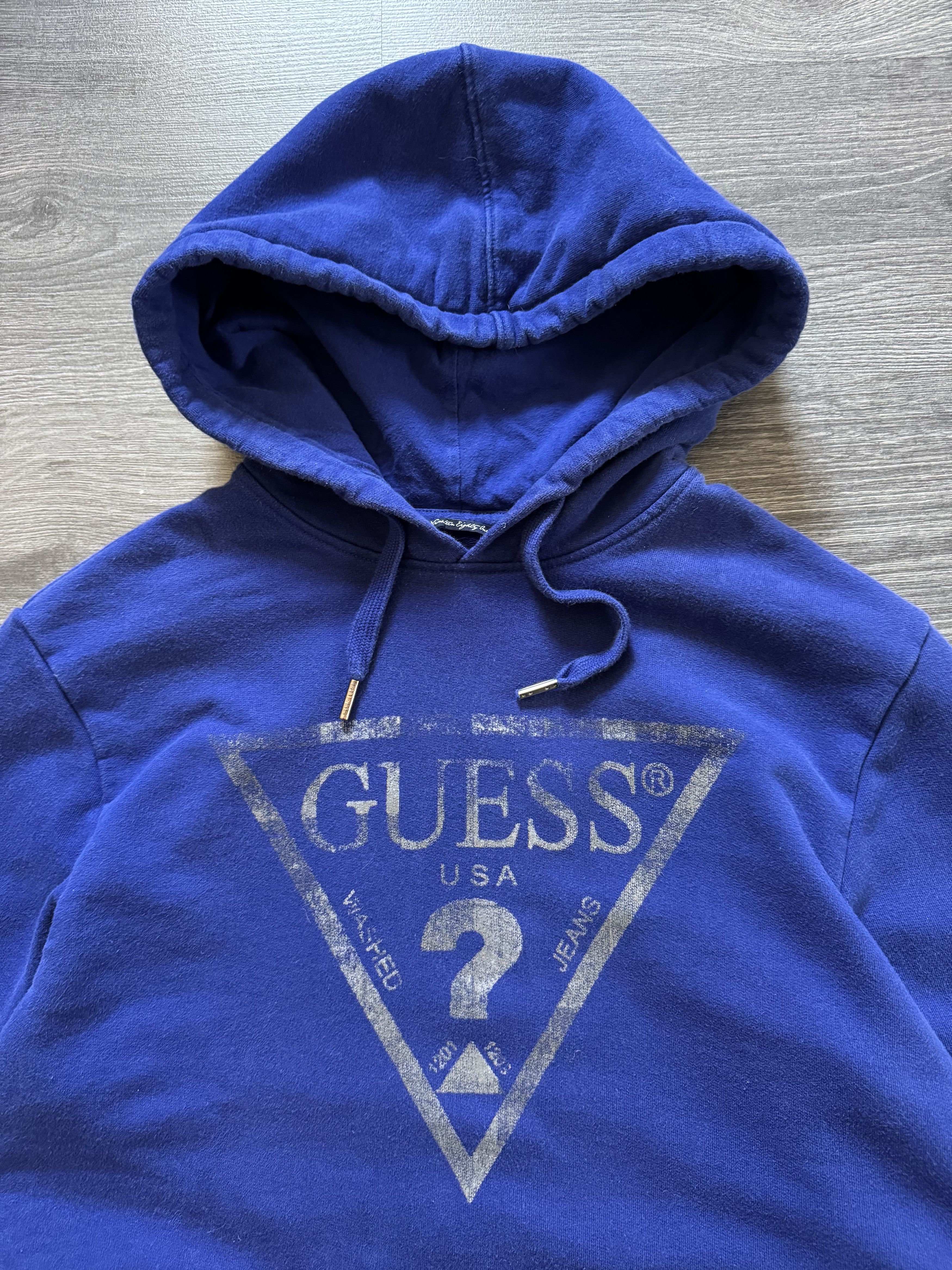 Guess GUESS Logo Hoodie Blue Pullover Size US S / EU 44-46 / 1 - 3 Thumbnail