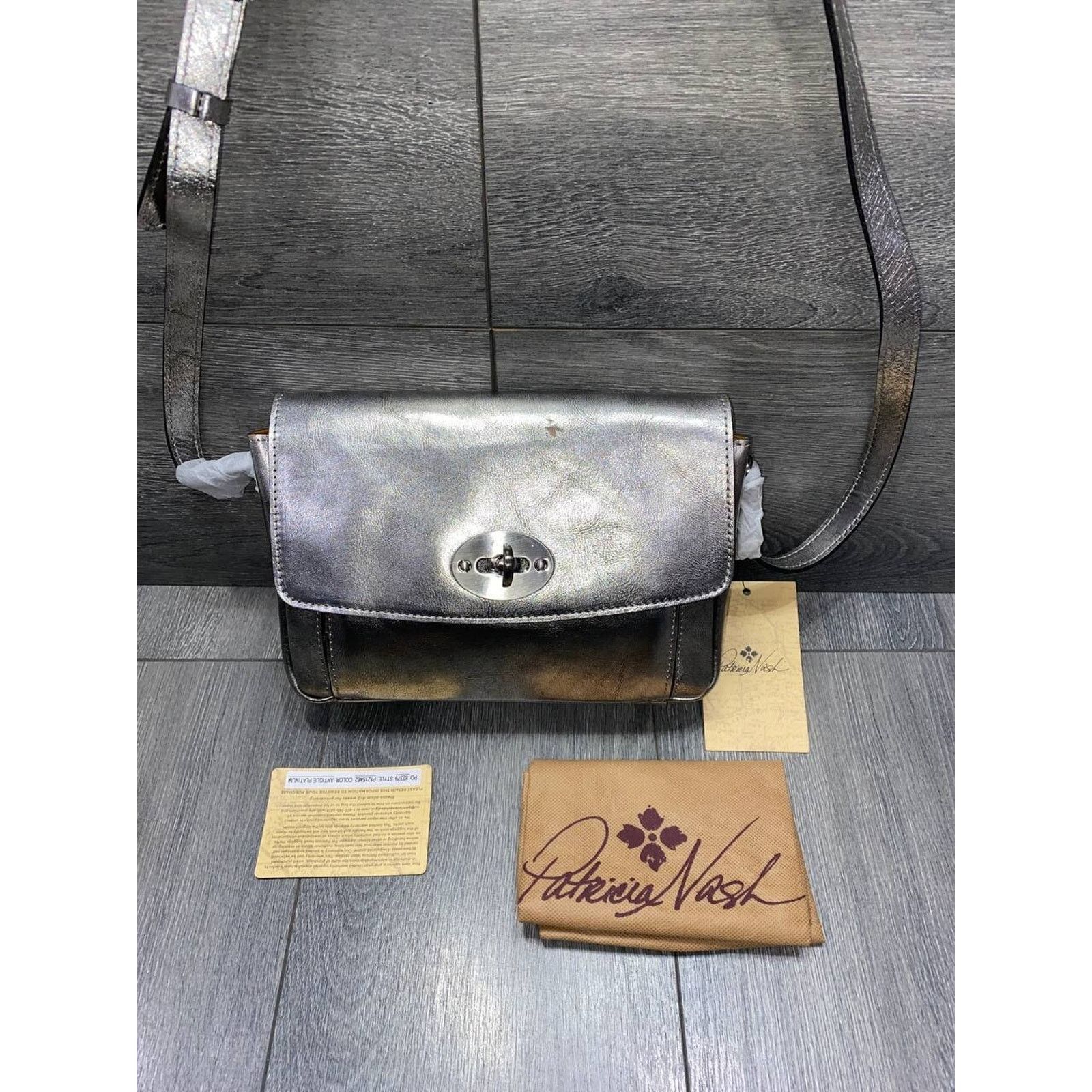 Patricia Nash Patricia Nash Leather Crossbody Antique Pltnm, bag A628413 Size ONE SIZE - 2 Thumbnail