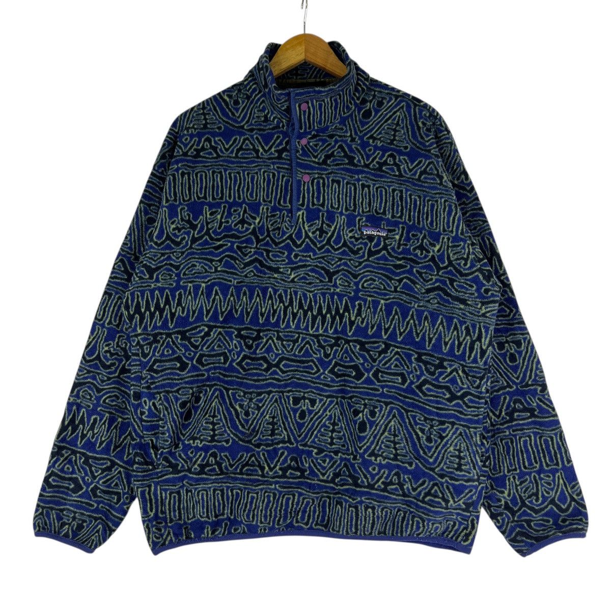 Patagonia 🔥 F1998 Patagonia Synchilla Primetive Printed Snap-T Fleece Size US L / EU 52-54 / 3 - 4 Thumbnail