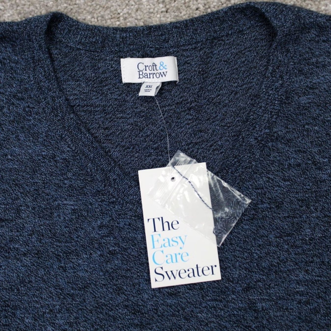 Croft & Barrow VINTAGE Croft & Barrow Sweater NWT Mens 2XL XXL Blue V-Neck Easy Care Cotton/Nylon/Modal Size US XXL / EU 58 / 5 - 6 Thumbnail