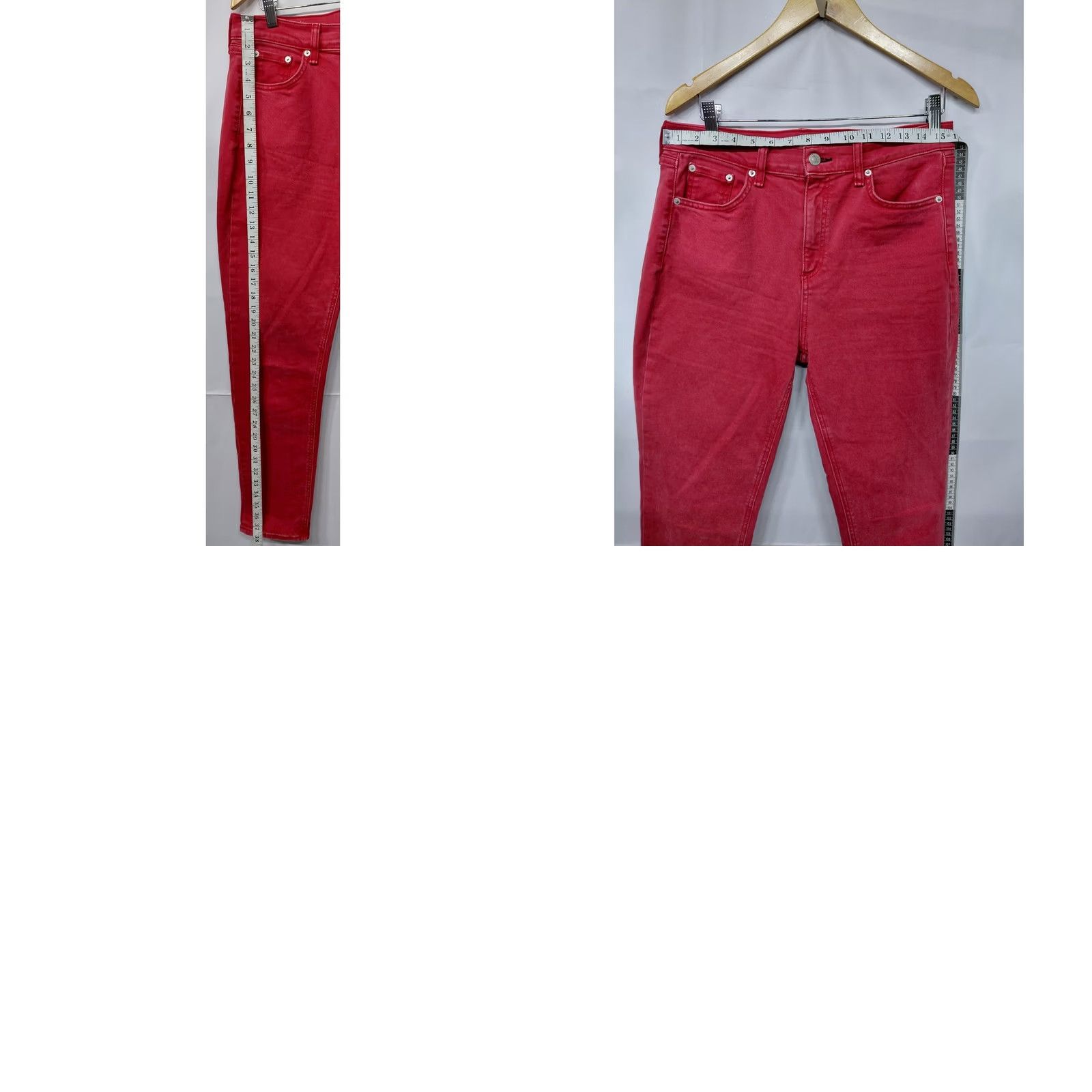 Vintage rag & bone HIGH RISE SKINNY Jeans Bull Red Size 28 Womens denim stretch straight? (adjusted) Size 28" / US 6 / IT 42 - 8 Thumbnail