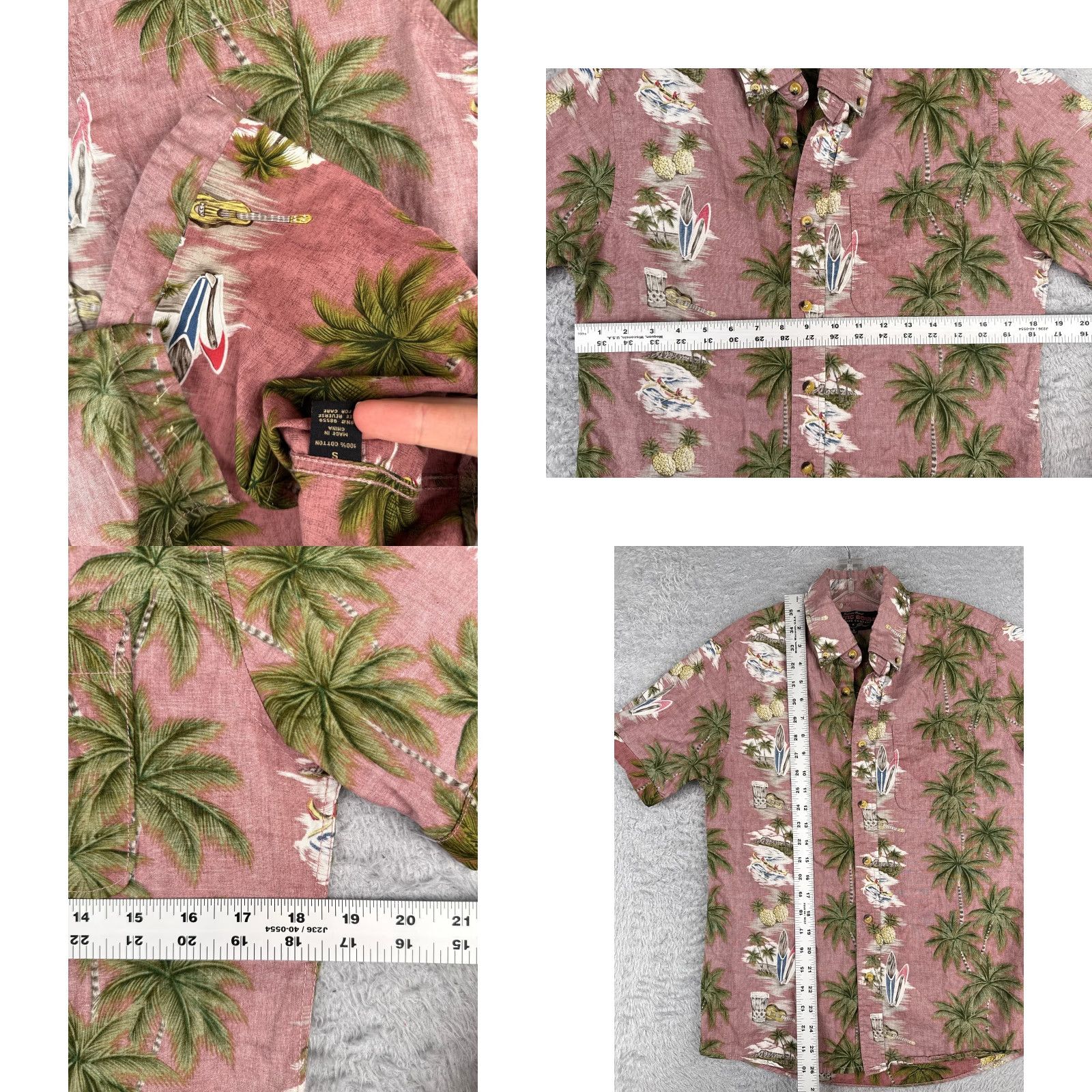 Vintage Rustic Souls Shirt Men S Red Pineapple Surf Hawaiian Inside Out Size US S / EU 44-46 / 1 - 8 Thumbnail