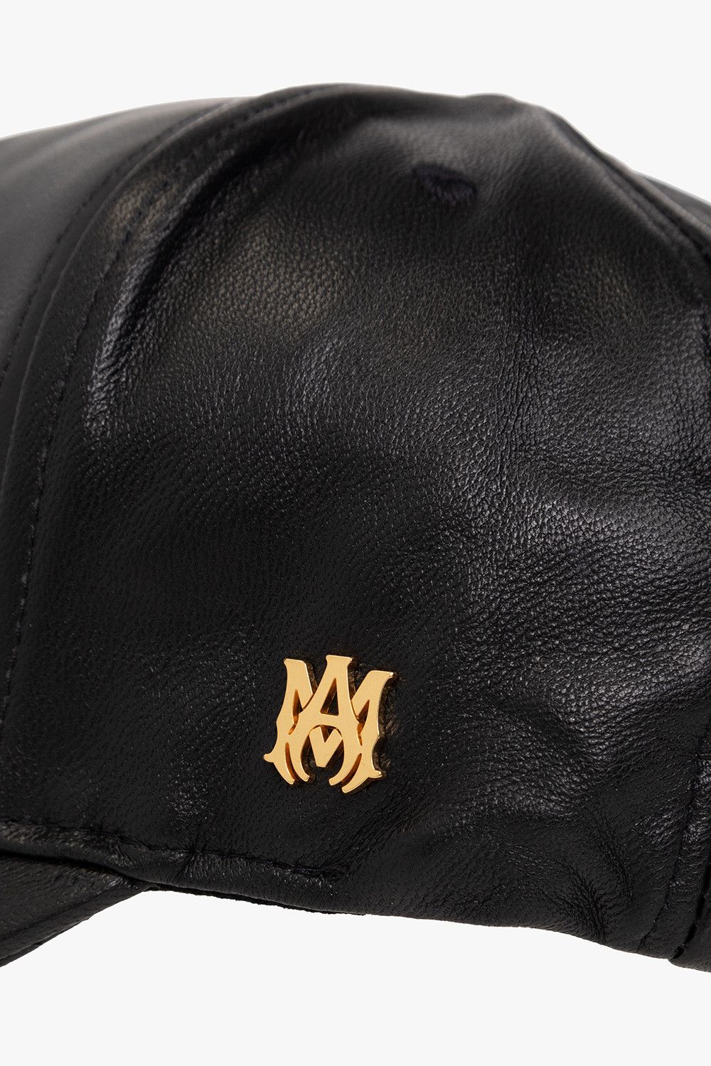 Amiri o1mle0925 Size: OS MA Pin Full Leather Hat/Cap in Black Size ONE SIZE - 2 Thumbnail