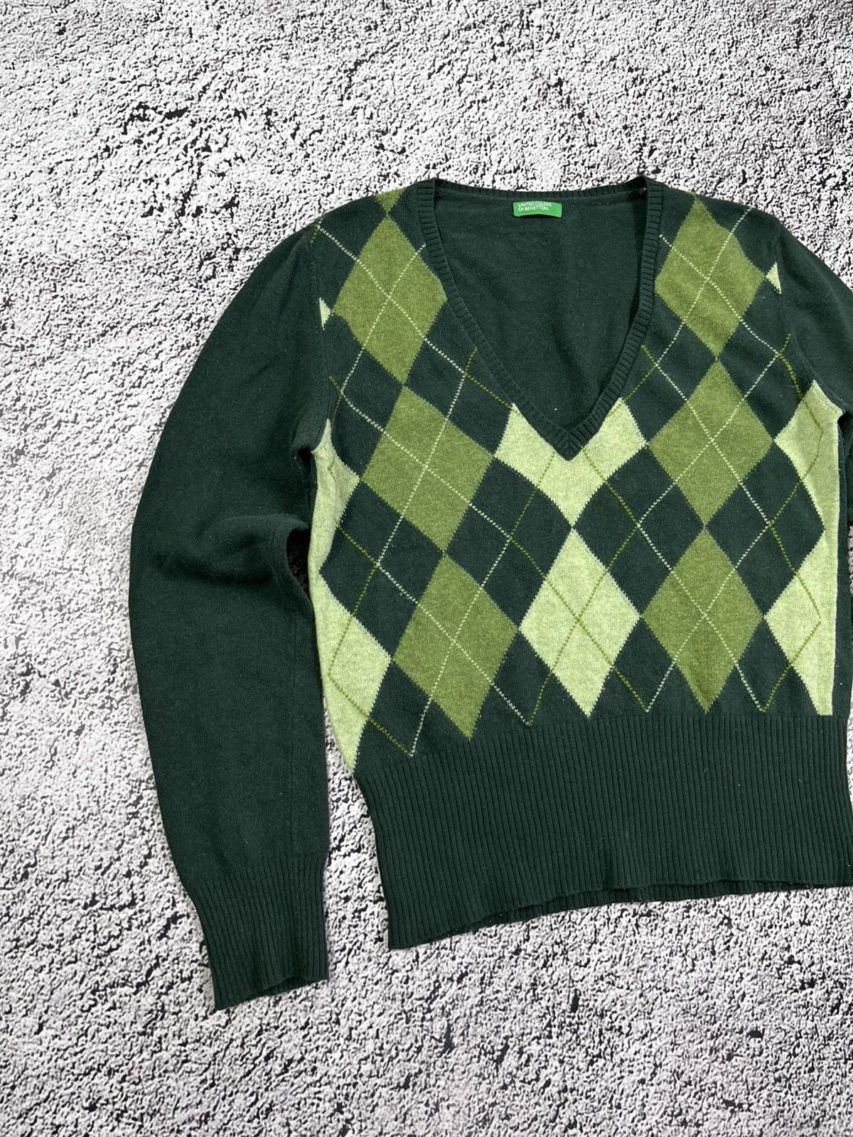 Benetton Vintage Y2K Benetton check old money sweater streetwear Size M / US 6-8 / IT 42-44 - 2 Thumbnail