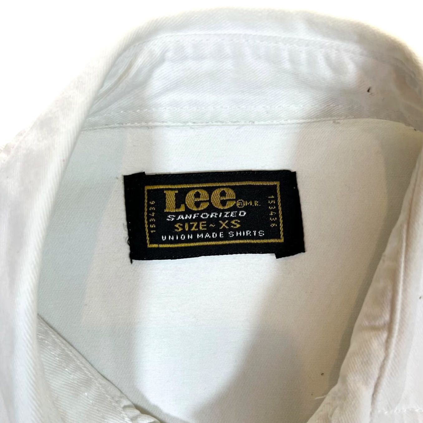 Lee VINTAGE Lee Sanforized Union Made White Cotton Long Sleeve Popper Shirt XS Men's 90s Shirt Size US XS / EU 42 / 0 - 3 Thumbnail
