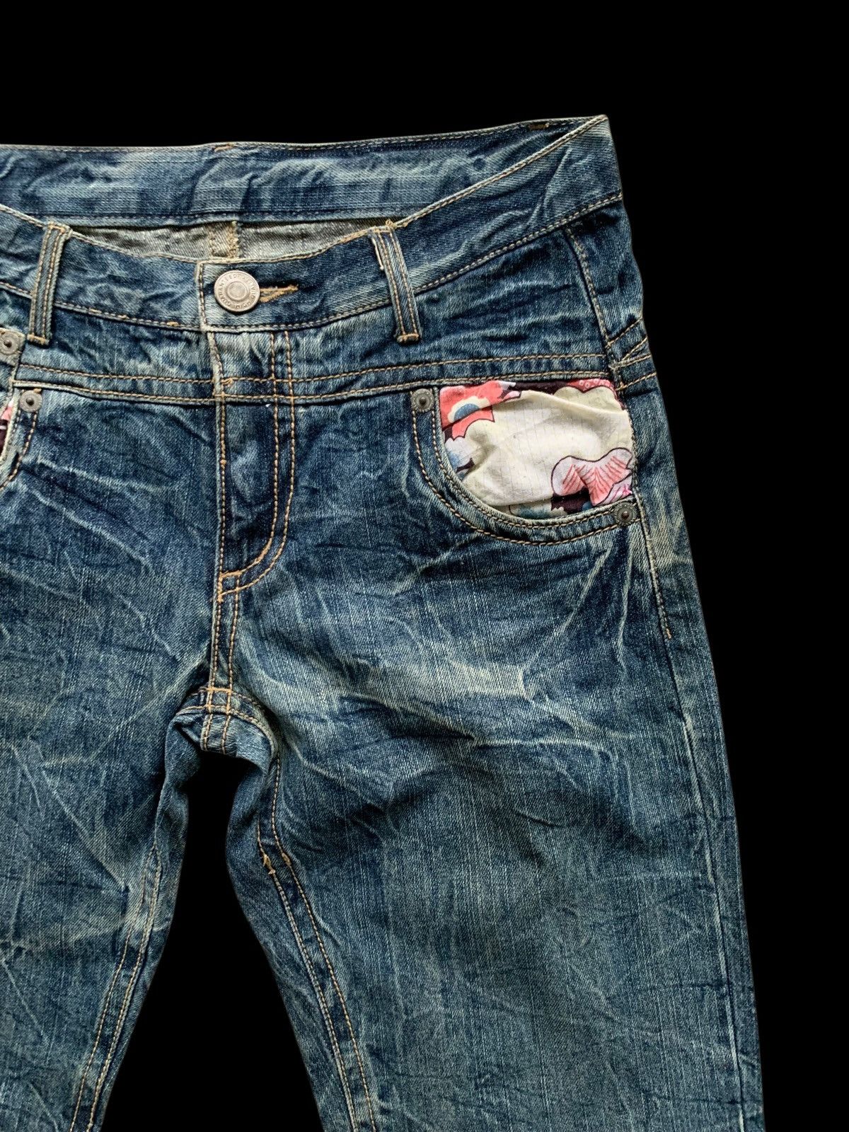 Japanese Brand × Kapital Vintage Denim Floral Japanese Style Distressed Jeans Size 32" / US 10 / IT 46 - 4 Thumbnail