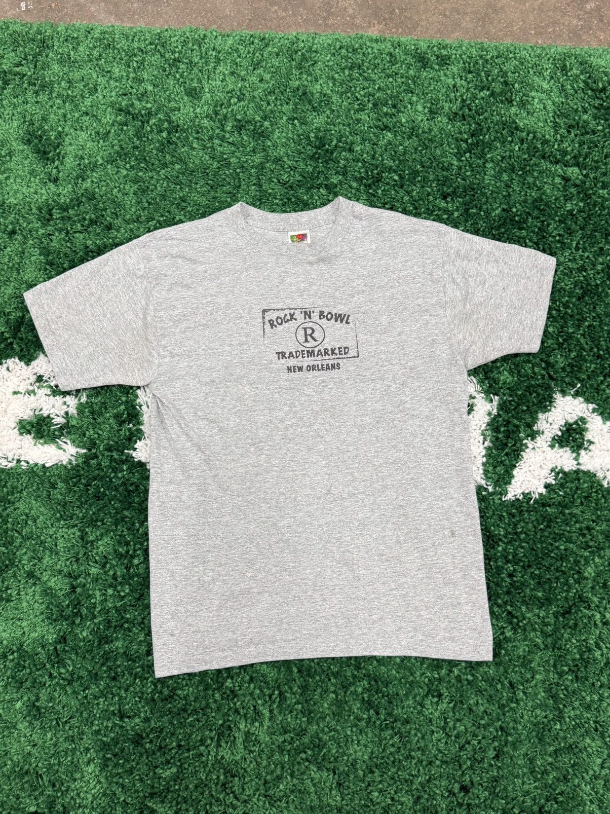 Fruit Of The Loom × Vintage Vintage Grey New Orleans Rock Roll Bowl Tee Large Center Y2k Size US L / EU 52-54 / 3 - 2 Thumbnail