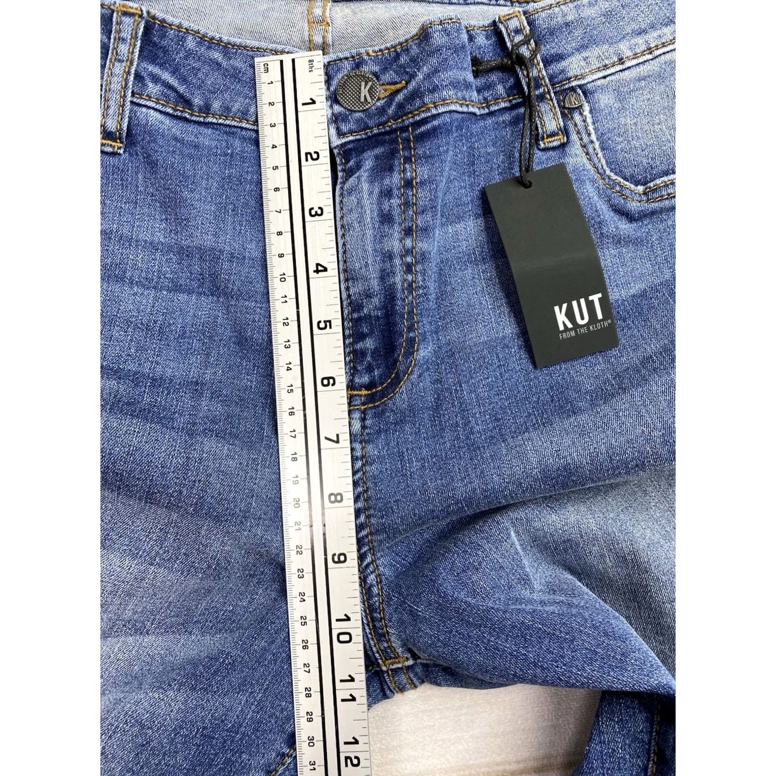 Vintage KUT from The Kloth Catherine Boyfriend Jeans Women 14 Denim Blue High Rise NWT Best Selling Fits Relaxed Casual Jeans Women 14 Size 36" / US 14 / IT 50 - 3 Thumbnail