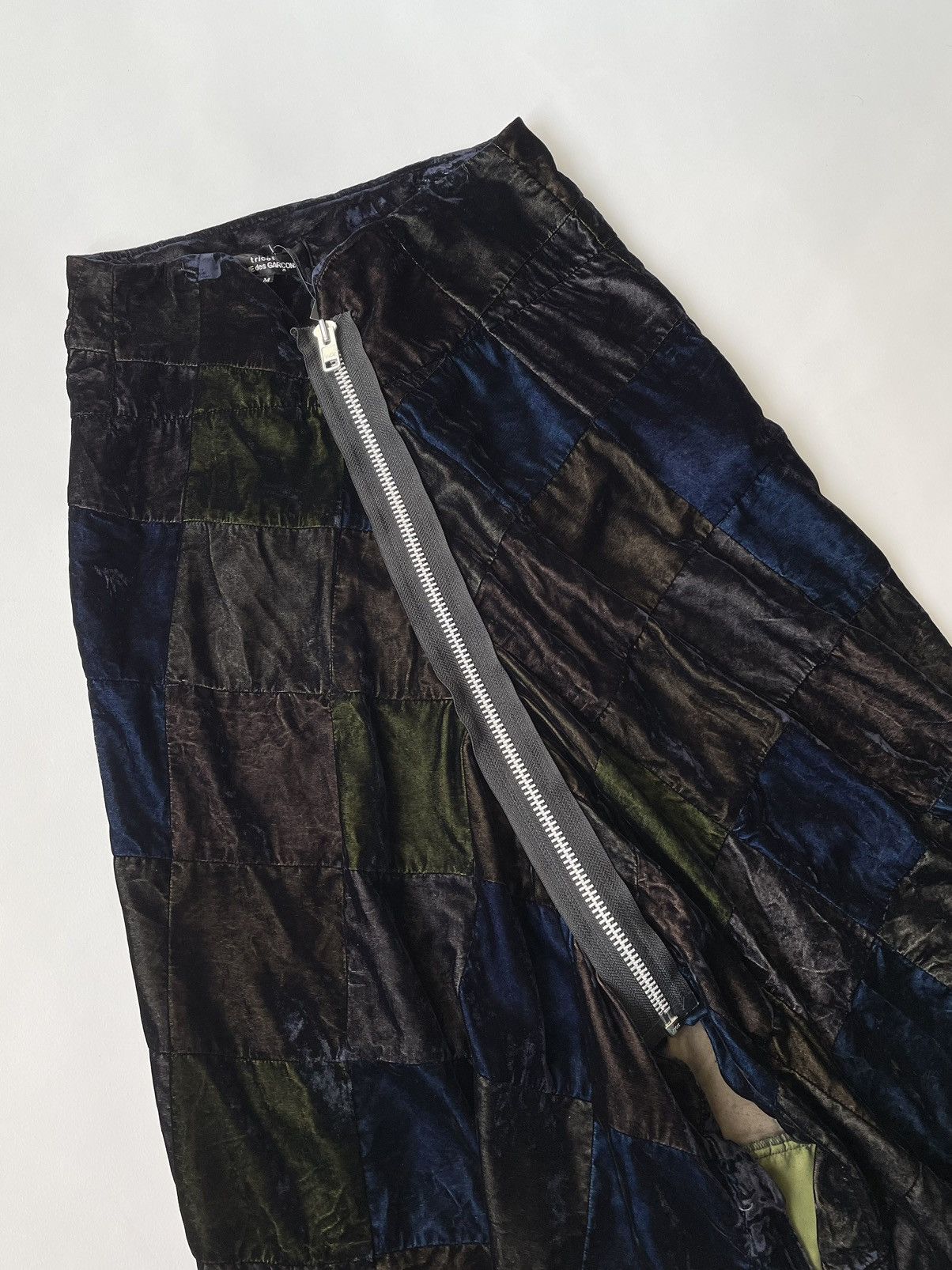 Comme des Garcons S/S 04 Patchwork Velvet Biker Skirt Size 26" / US 2 / IT 38 - 5 Thumbnail