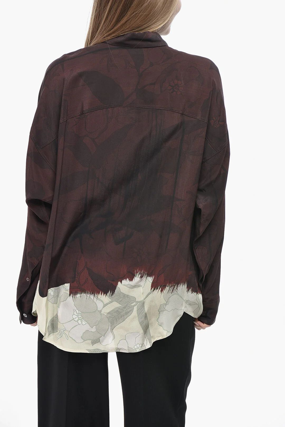 Dries Van Noten og1mm0426 Silk Shirt in Burgundy Size XS / US 0-2 / IT 36-38 - 2 Thumbnail