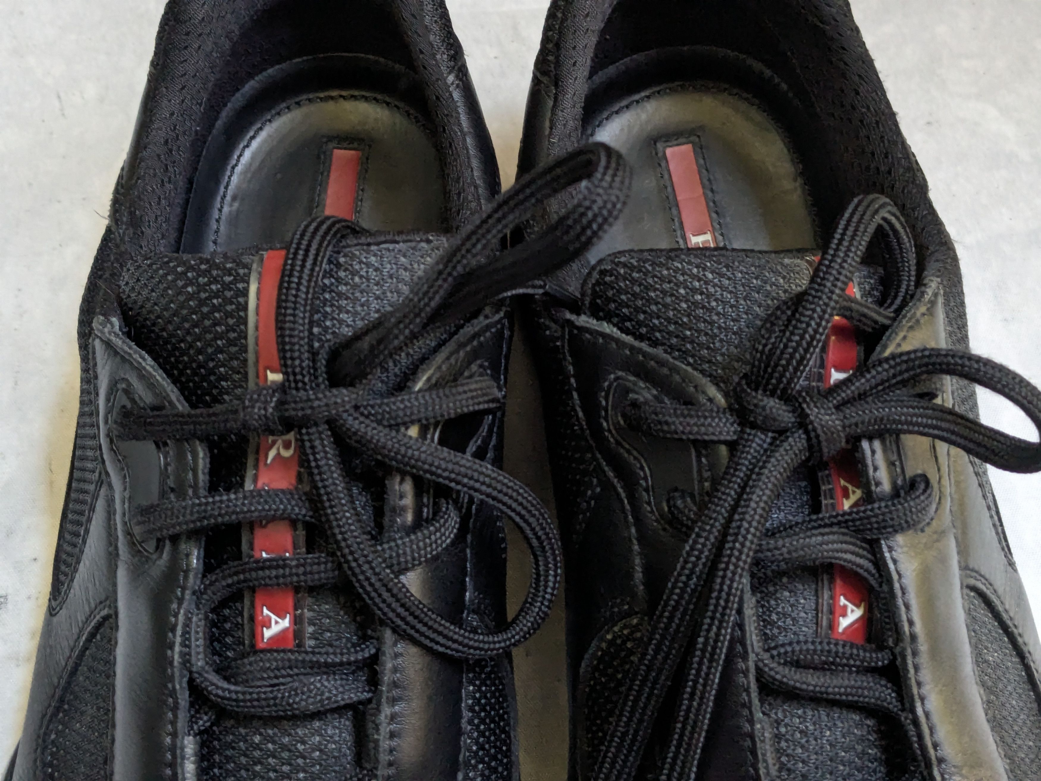 Prada Prada America's Cup Sneakers Black Red 11 Low Tops Leather Size US 11 / EU 44 - 2 Thumbnail