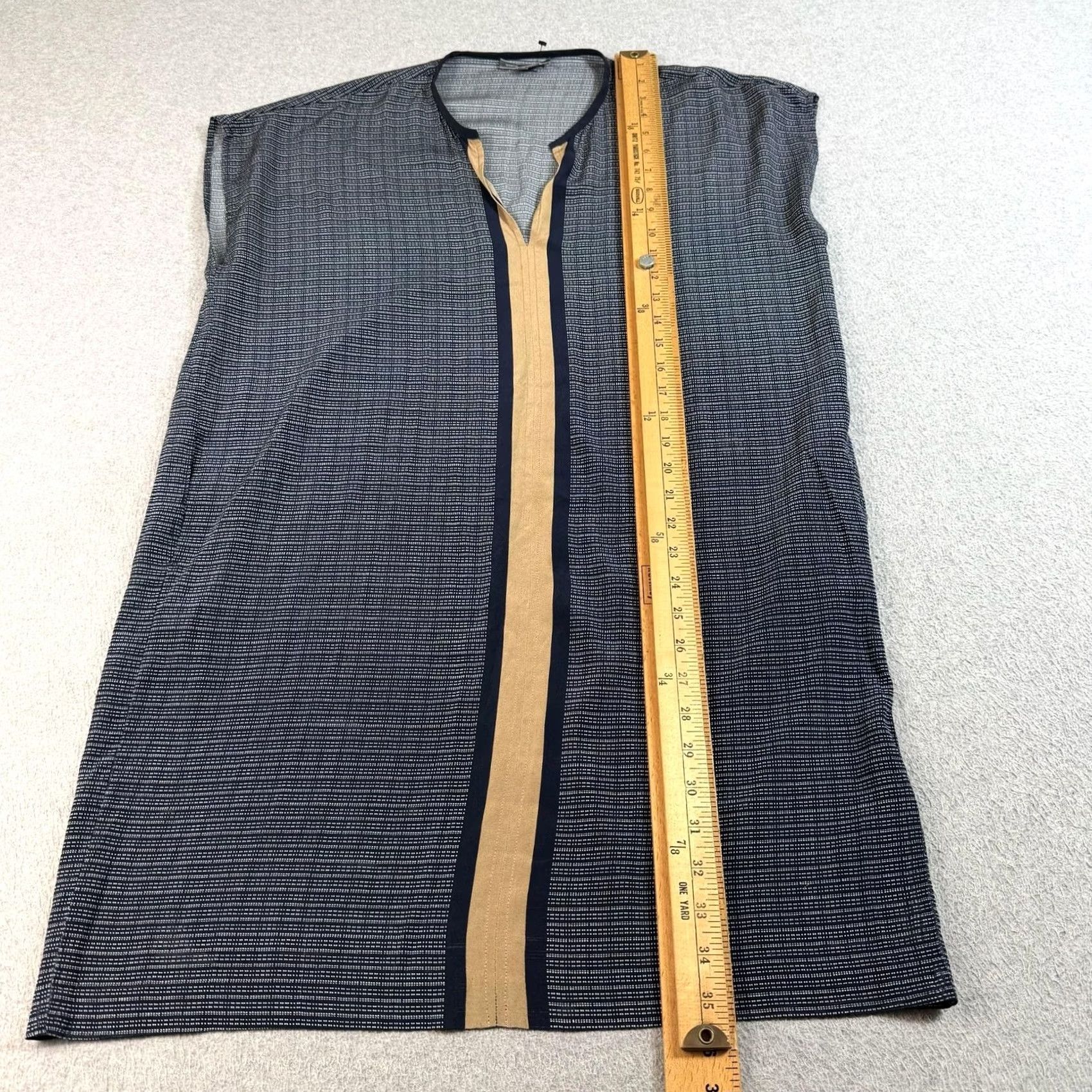 Vince Vince Dress Women M Blue V-Neck Sleeveless Pockets Silk Knee-Length Casual Business Size M / US 6-8 / IT 42-44 - 7 Thumbnail