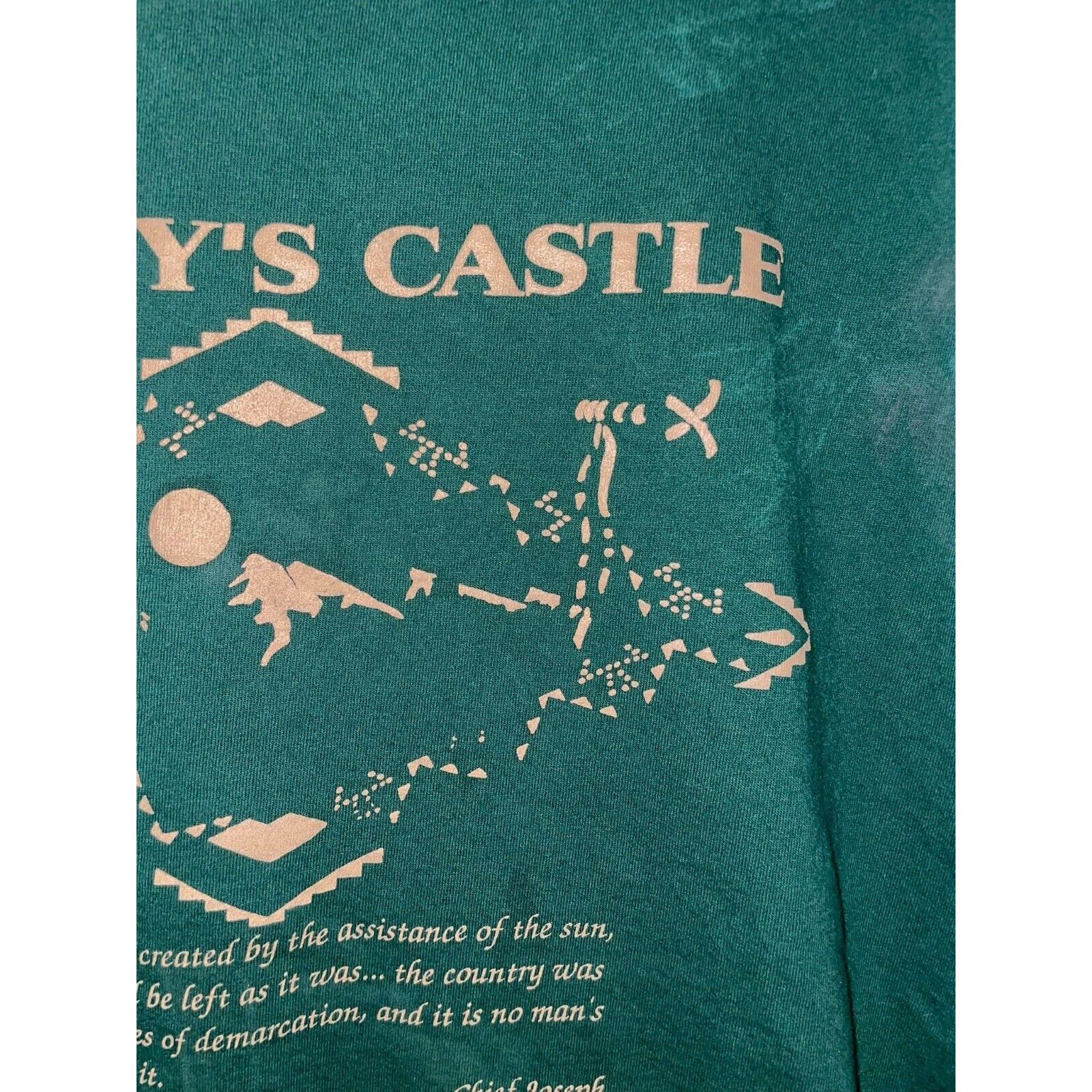 Jerzees × Vintage Vintage Test Print Shirt Scottys Castle Chief Joseph STAINED Size US L / EU 52-54 / 3 - 4 Thumbnail